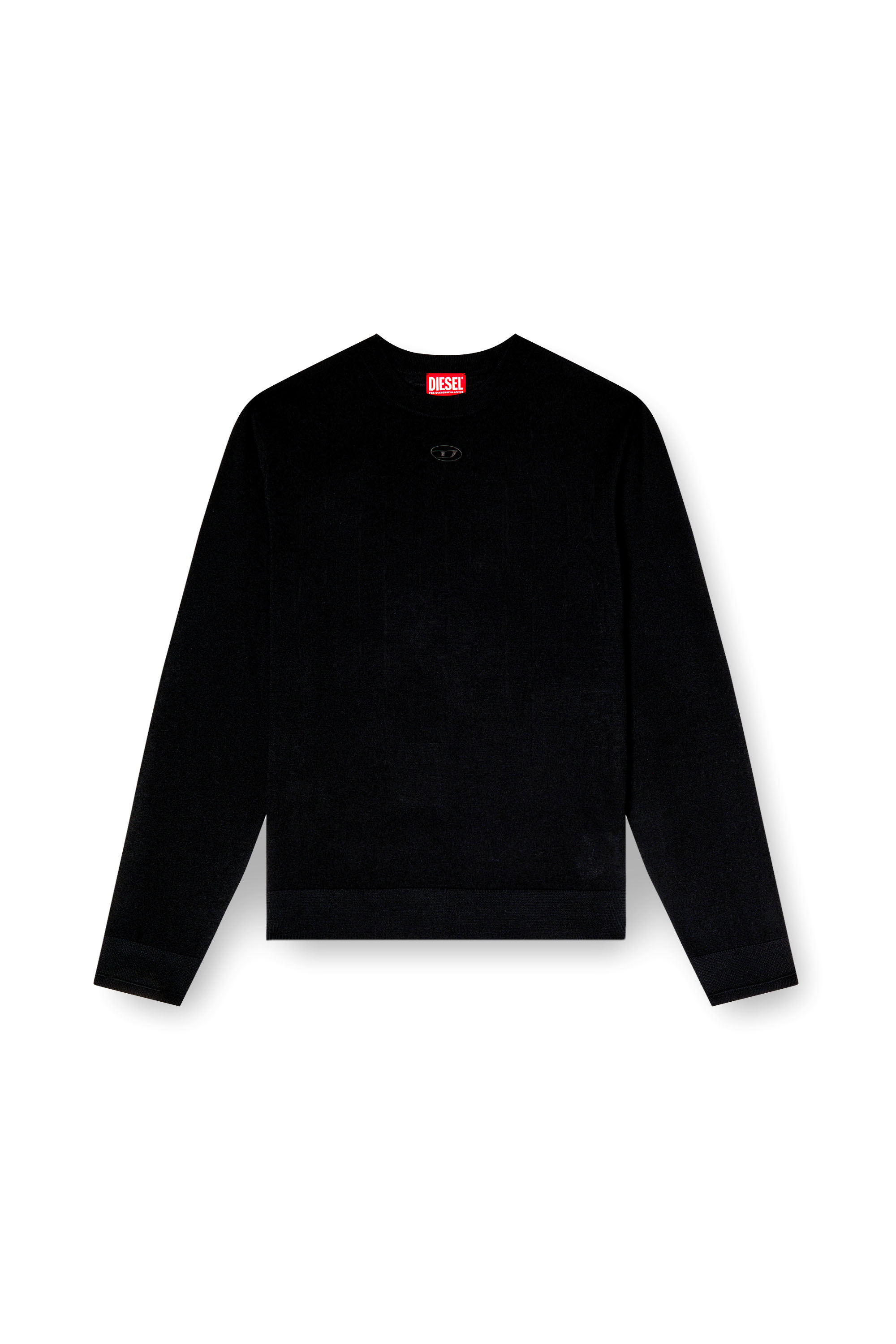 Diesel - K-VALIAM, Male's Wool jumper with cut-out logo in ブラック - 3