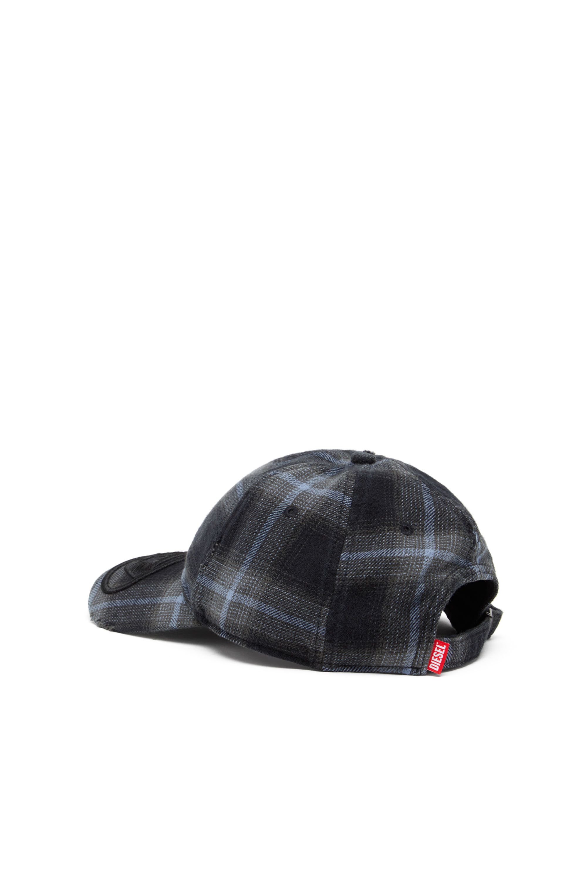 Diesel - C-HARLES, Male's Cotton check baseball cap in ブラック/ブルー - 2