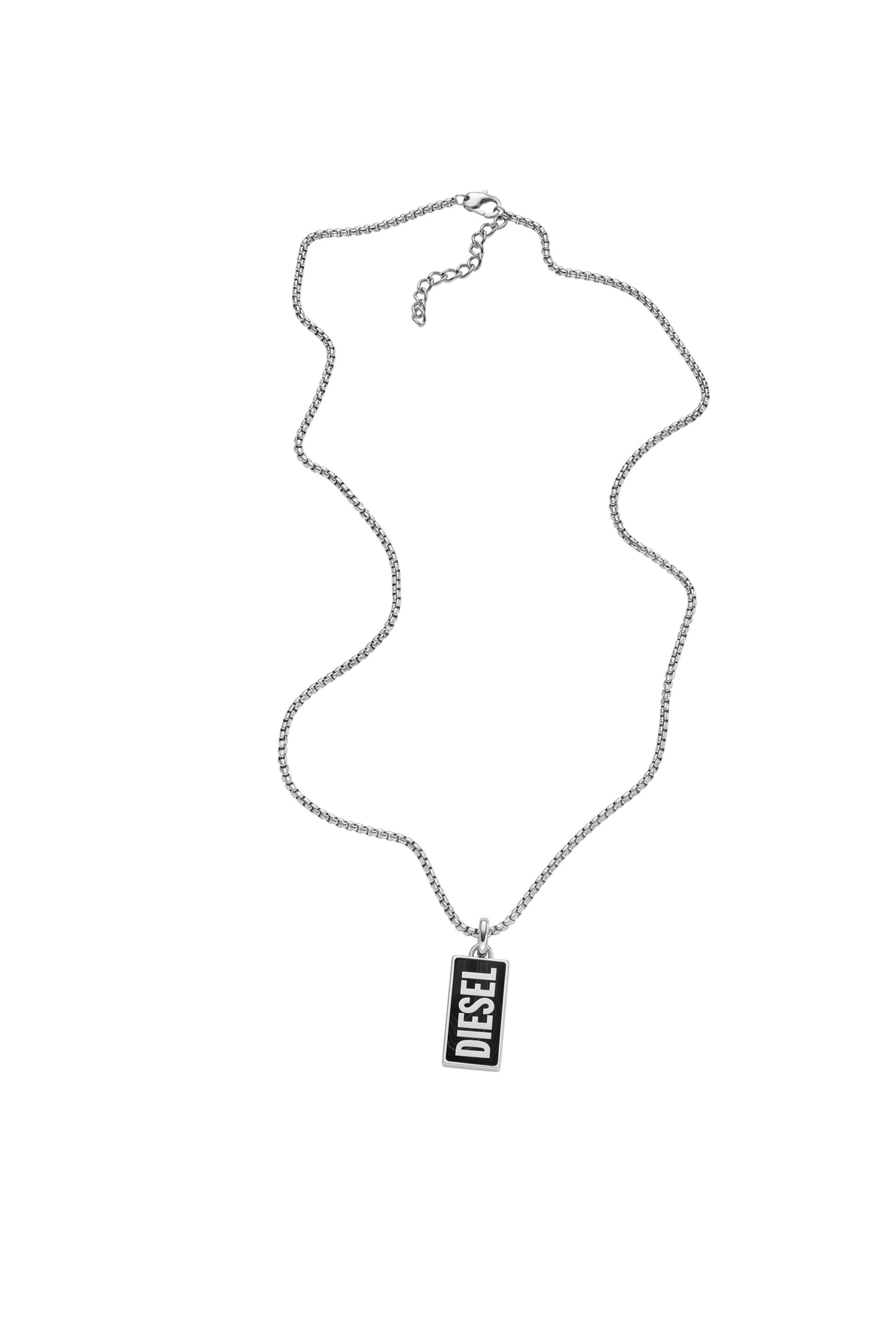 Diesel - DX1515, Unisex Black agate pendant necklace in シルバー - Image 2