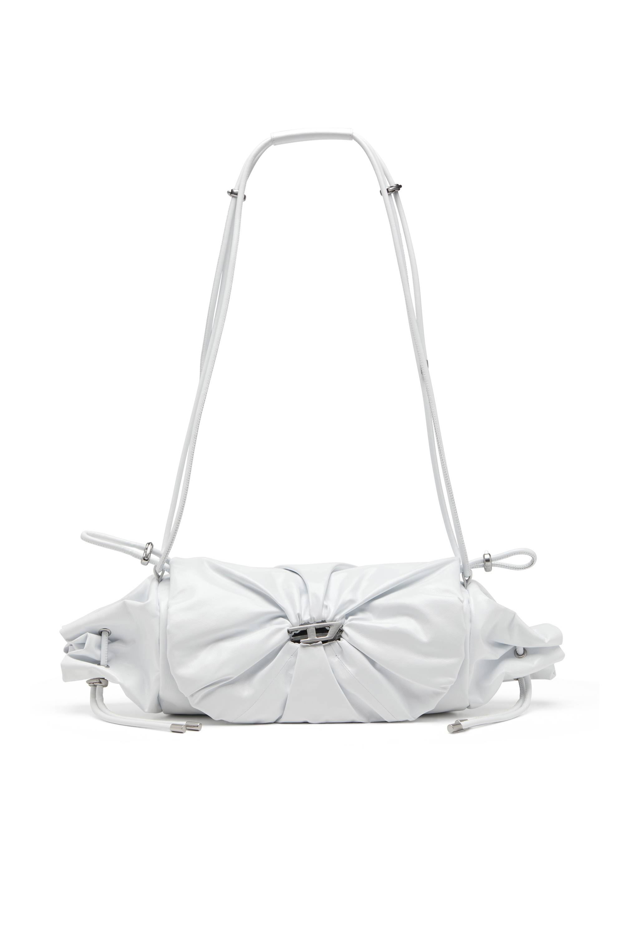 Diesel - SCRUNCH-D SHOULDER M, Female's Scrunch-D M-Shoulder bag in shiny leather in ホワイト - 1