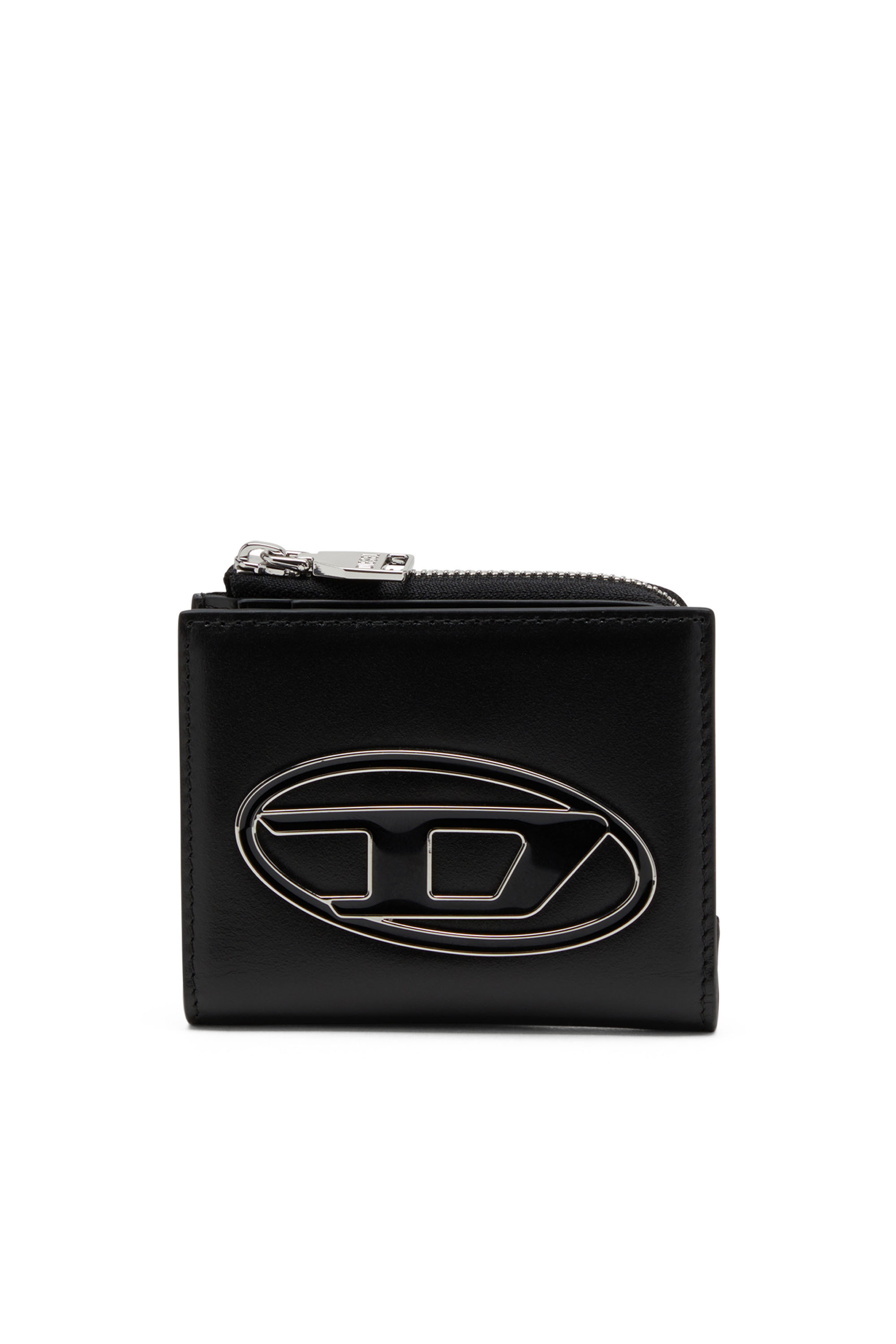 Diesel - 1DR CARD HOLDER ZIP L, Female Bi-fold card holder in nappa leather in ブラック - Image 2