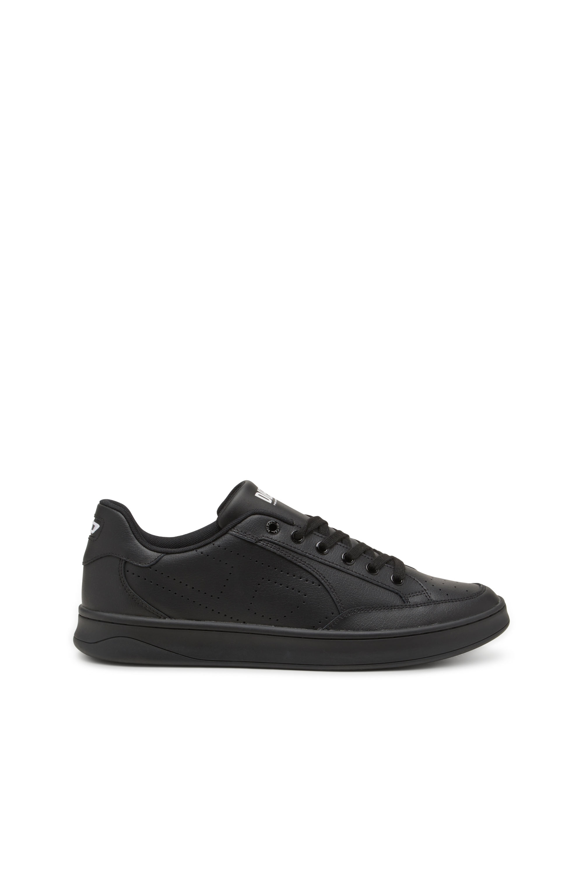 Diesel - S-DAKOTA LOW, Male's Leather sneakers with perforated logo in ブラック - 1