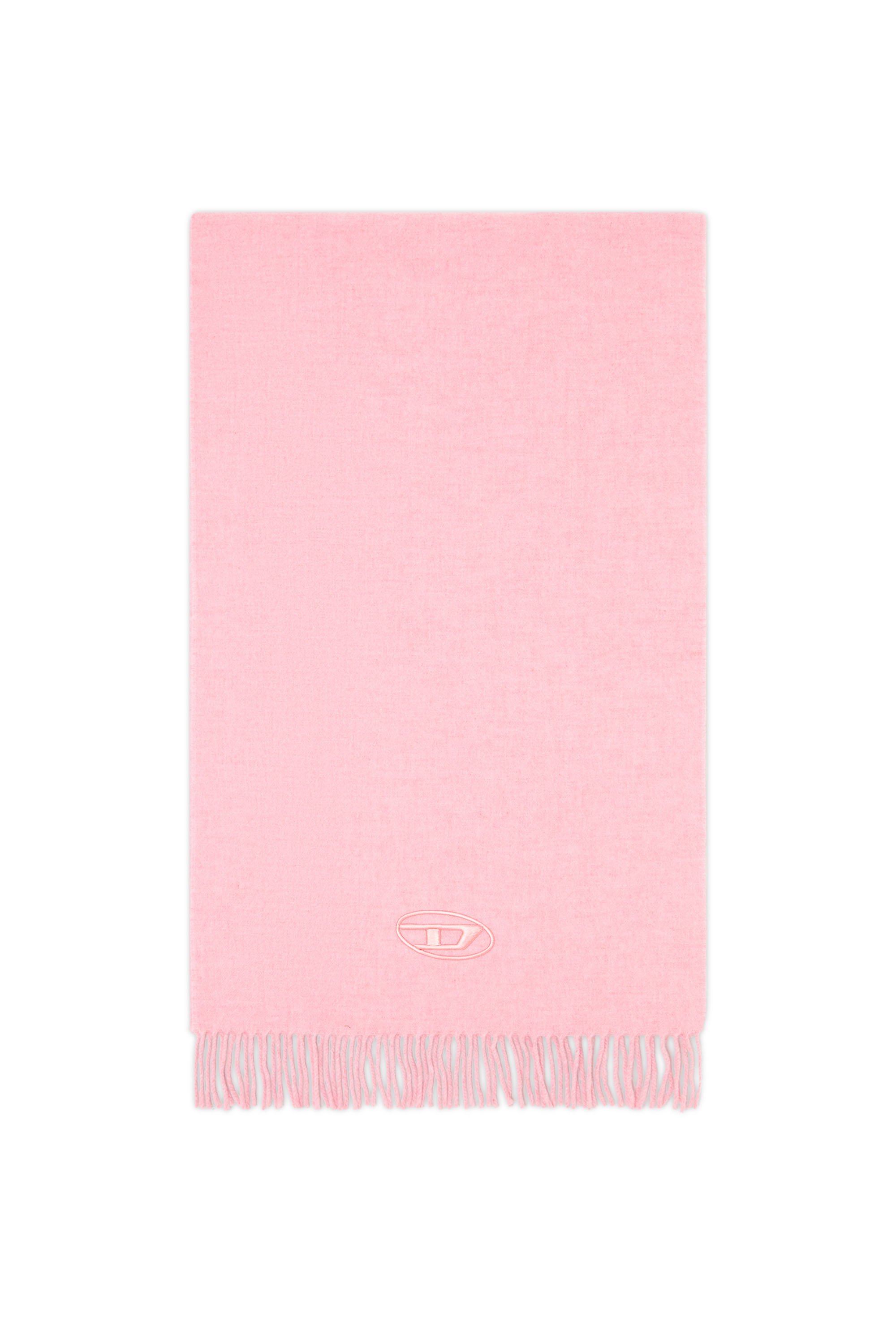 Diesel - S-IMON-D, Male's Wool-blend scarf with Oval D logo in ピンク / ホワイト - 1