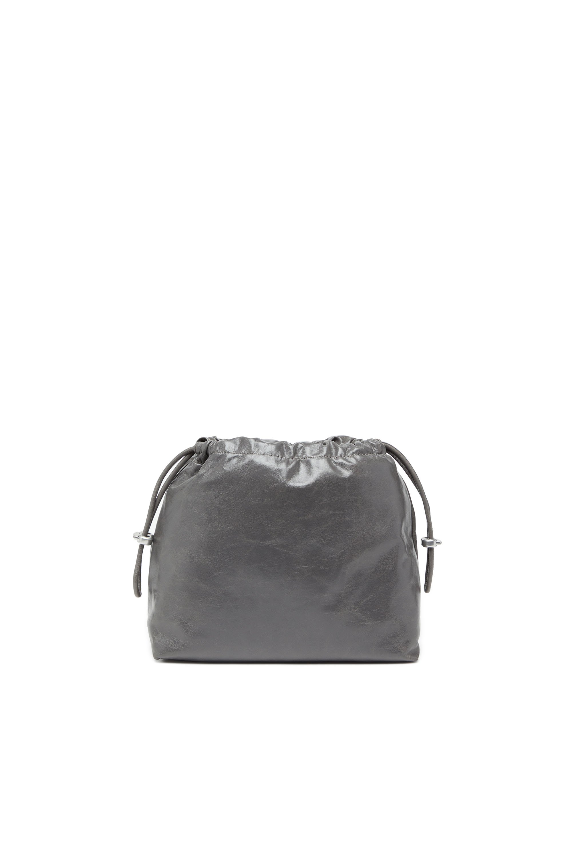 Diesel - SCRUNCH-D BUCKET, Female's Scrunch-D-Bucket bag in shiny wrinkled leather in グレー - 2