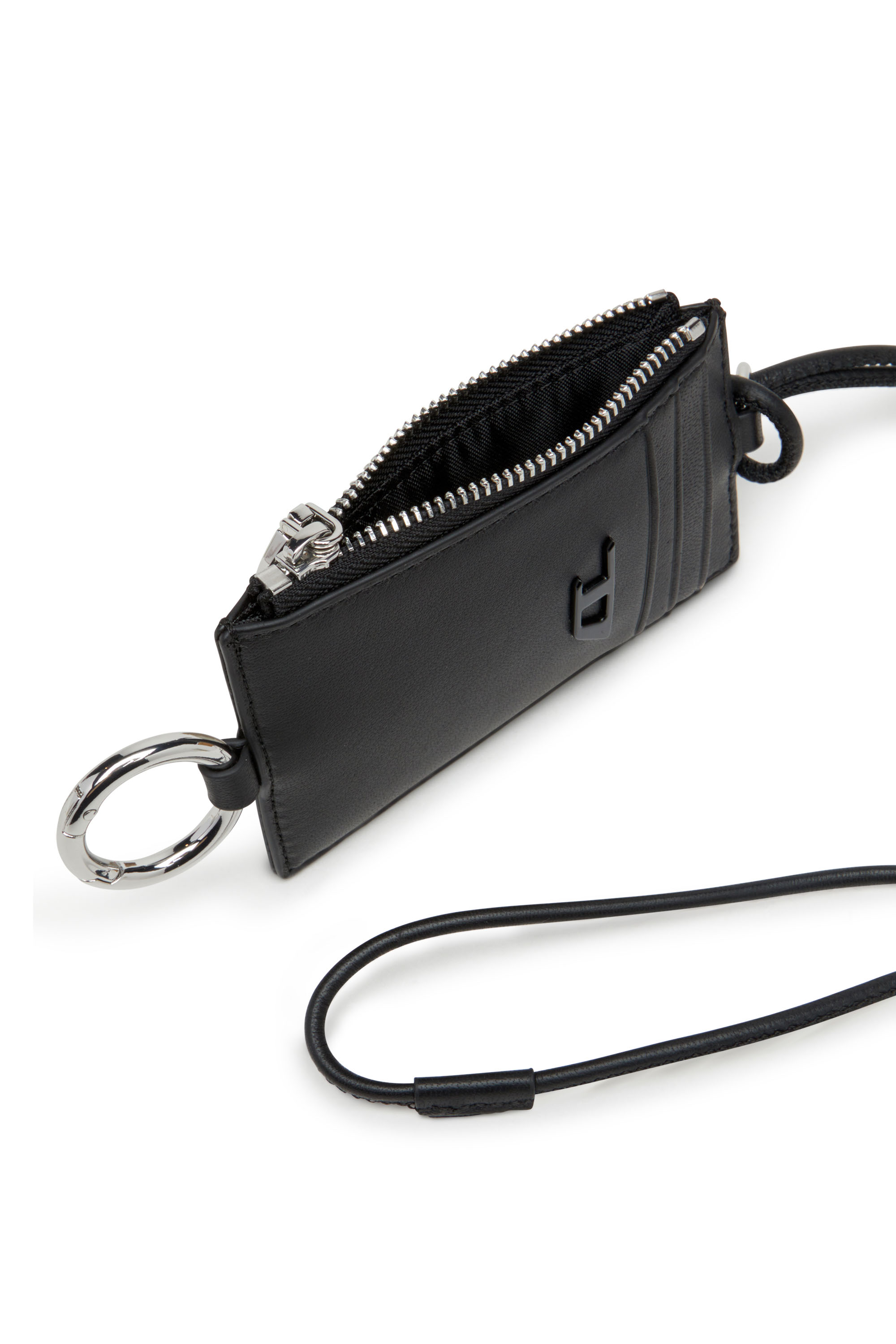 Diesel - RAVE BADGE HOLDER, Male's Nappa leather badge holder in ブラック - 4