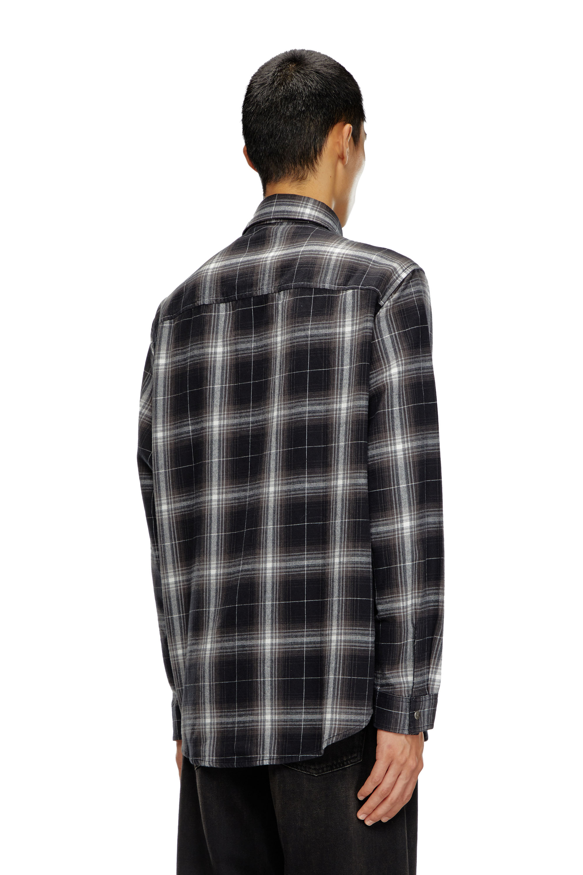 Diesel - S-SIMPLY-A, Male's Check flannel shirt in ブラック - 4