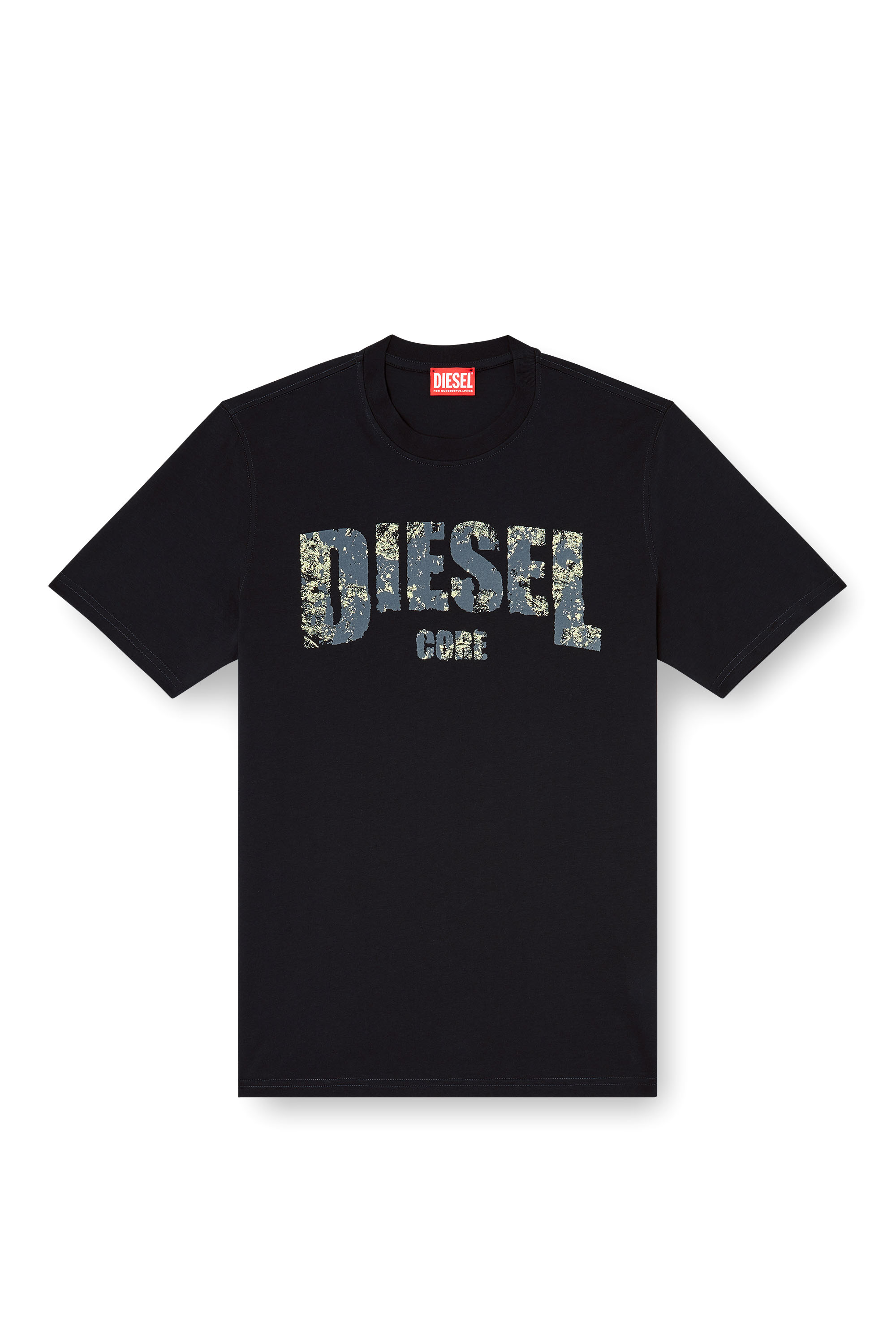 Diesel - T-ADJUST-R25, Male's T-shirt with Diesel Core print in ブラック - 3