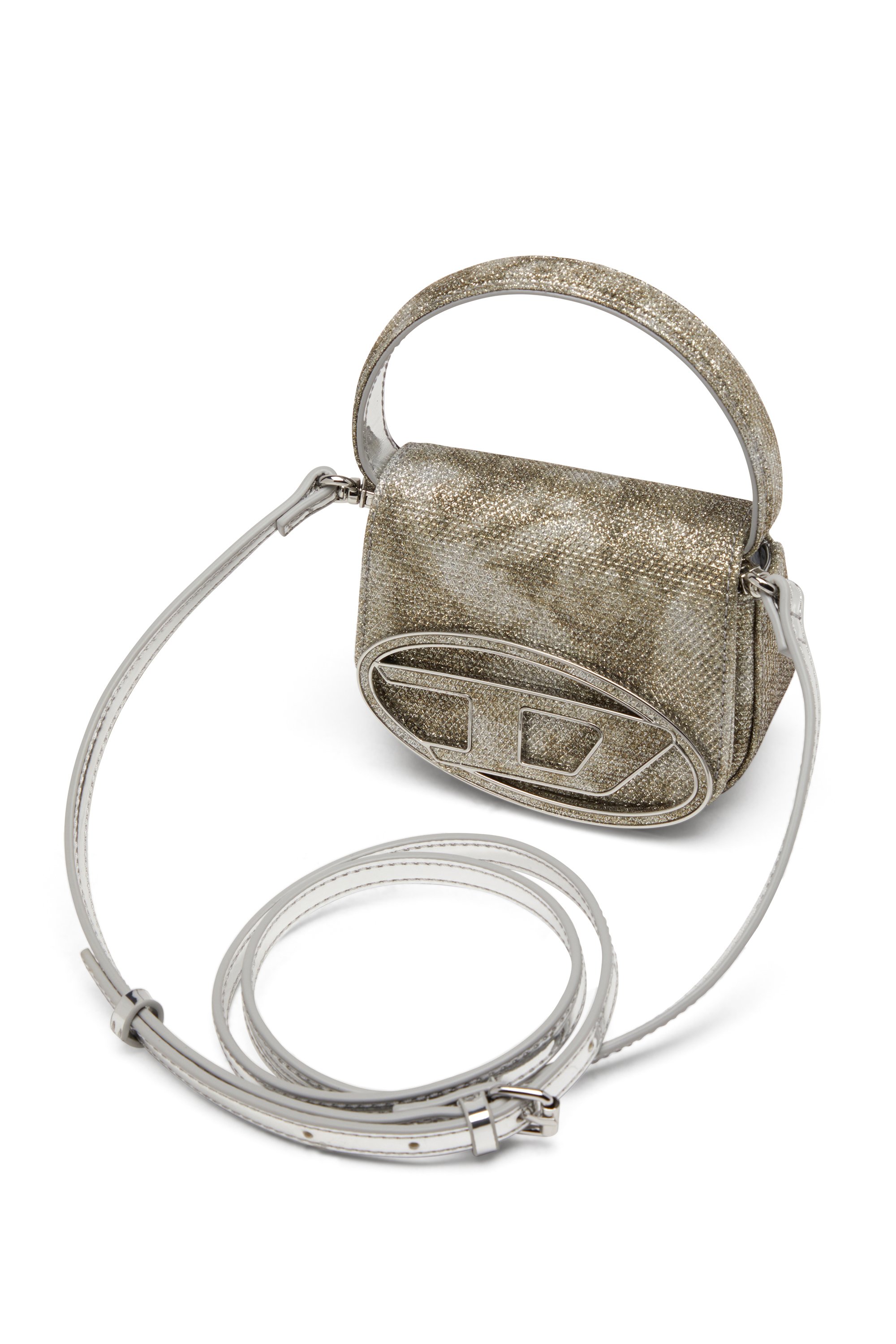 Diesel - 1DR XS, Female's Iconic mini bag in shimmer fabric in ミリタリーグリーン - 5