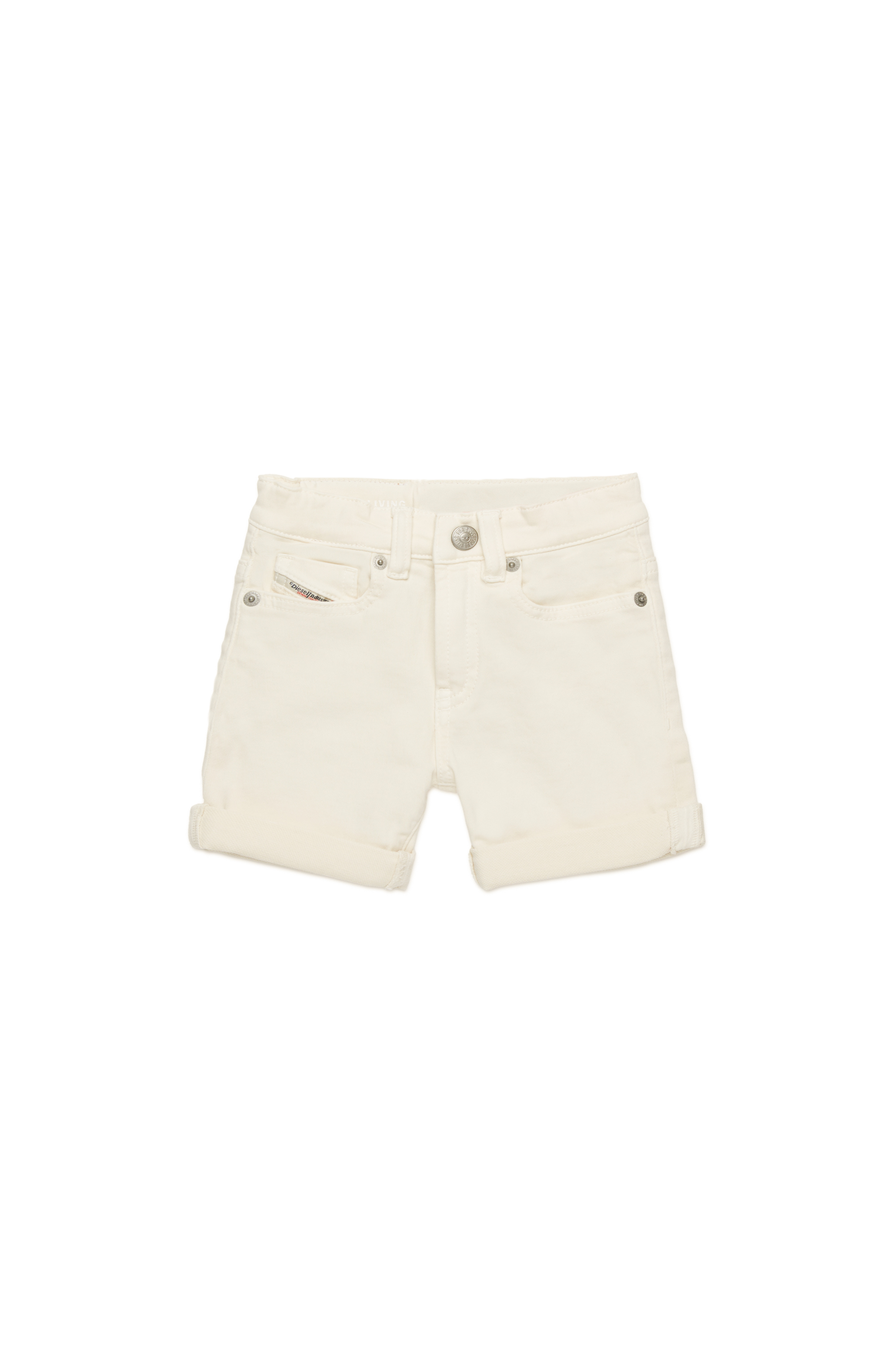 Diesel - PGALLYB JJJ, Unisex's Coloured JoggJeans shorts with turn-ups in ホワイト - 1