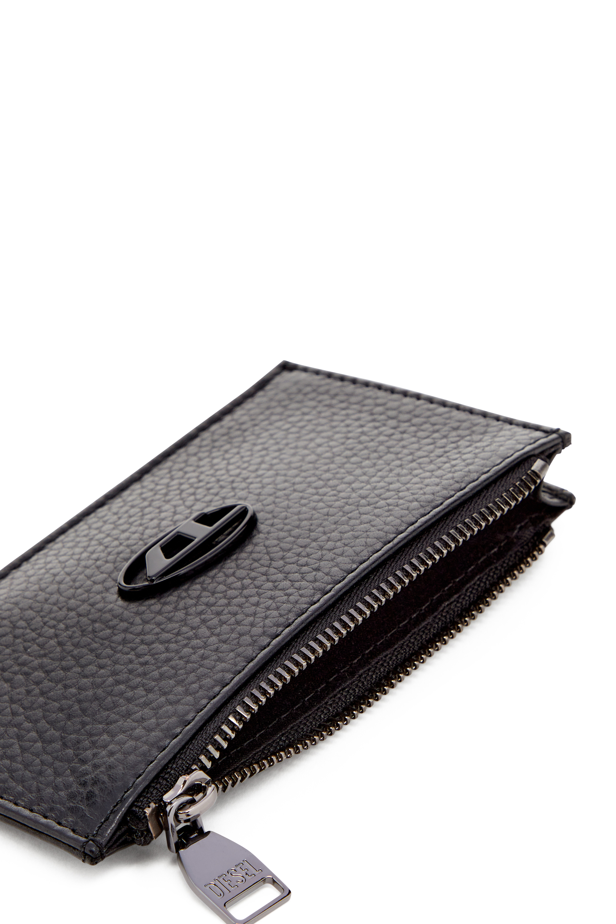 Diesel - HISSU EVO CARD HOLDER III, Male's Flat card holder in grainy leather in ブラック - 4