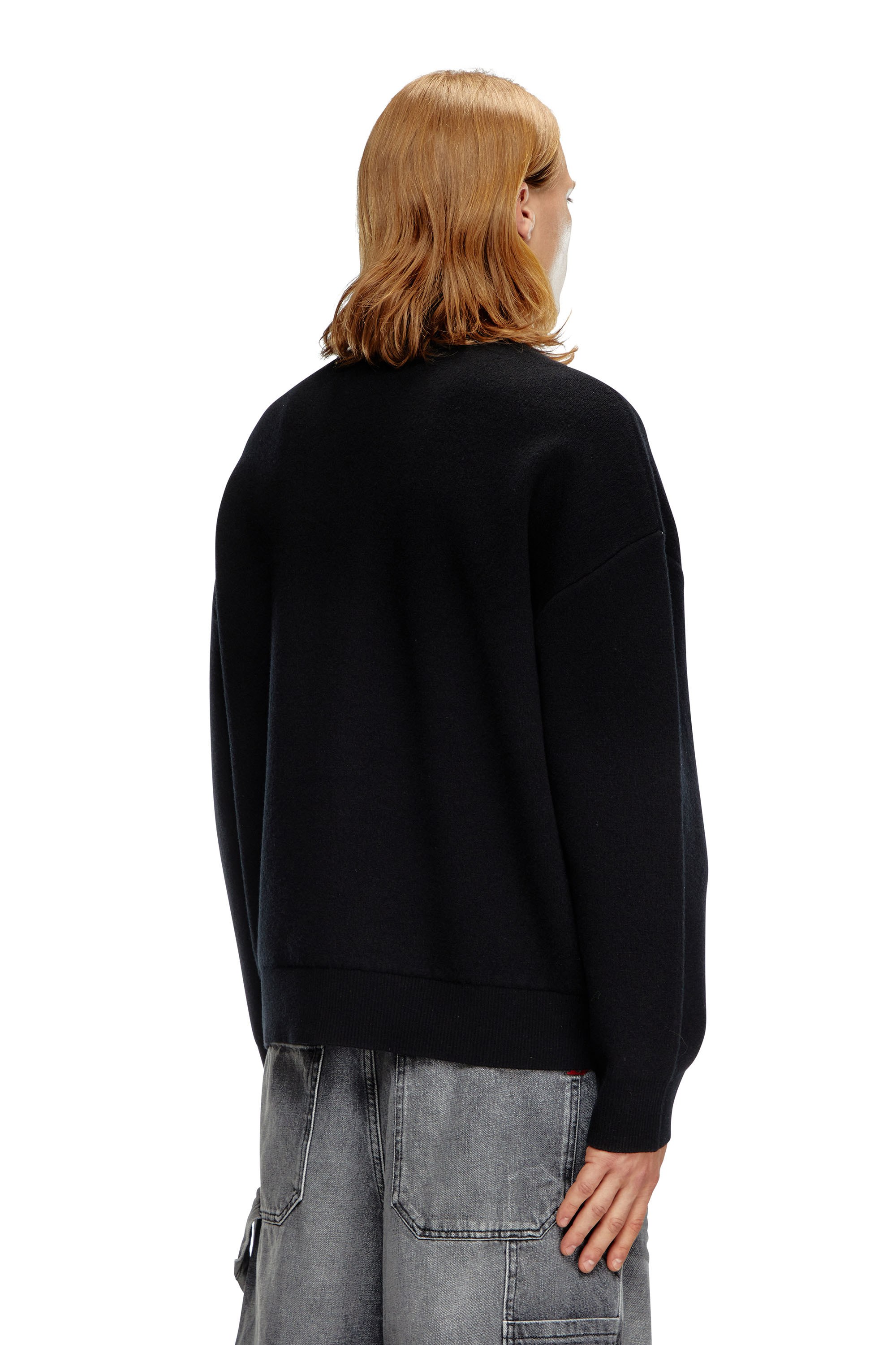 Diesel - K-RALUS, Male Wool-blend zip sweater with graphic logo in ブラック - Image 4