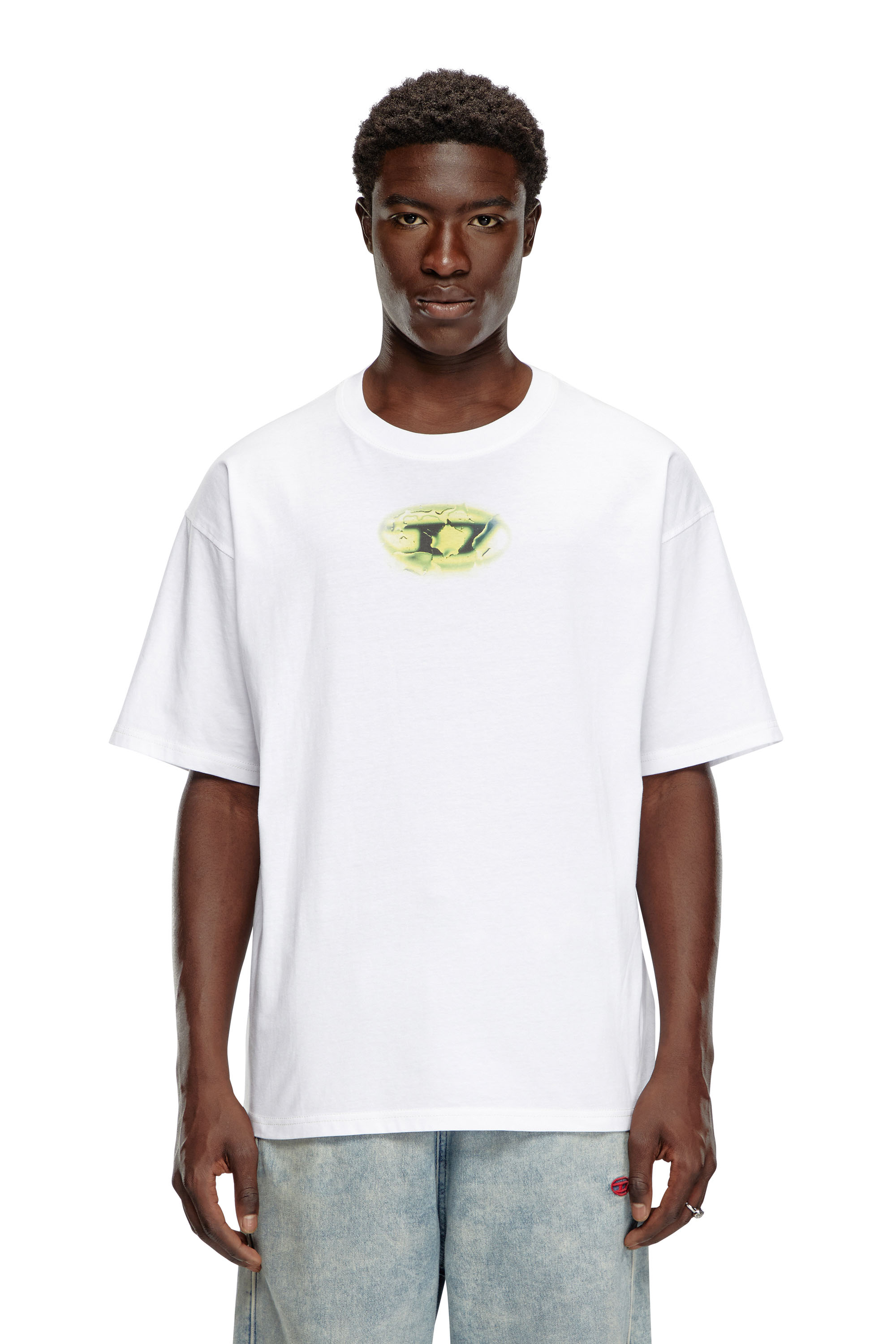 Diesel - T-BOXT-K3, Male's T-shirt with glowing-effect logo in ホワイト - 1