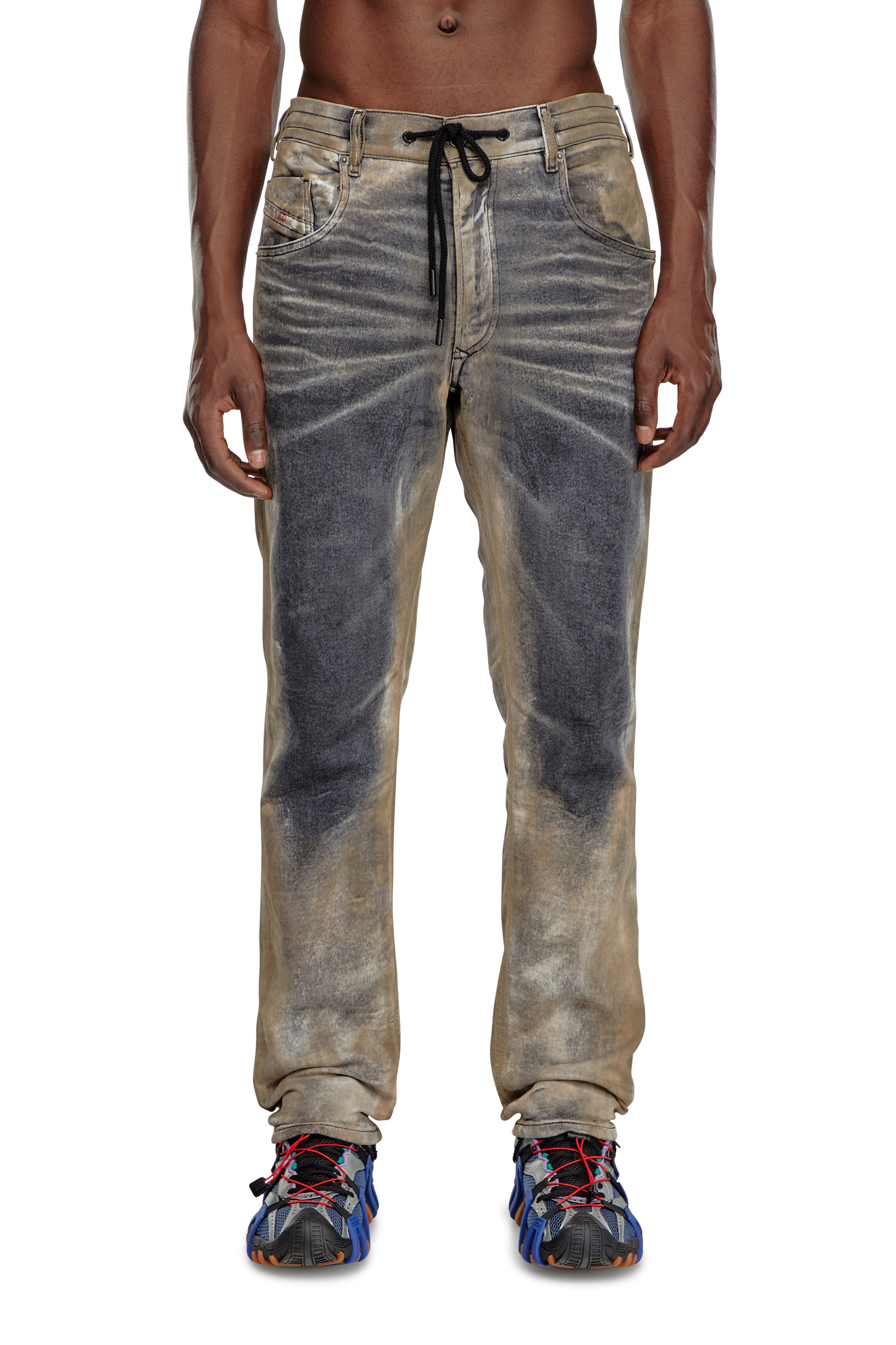 Diesel - Male's Regular 2030 D-Krooley Joggjeans® 068NP, ブラック/ダークグレー - 1