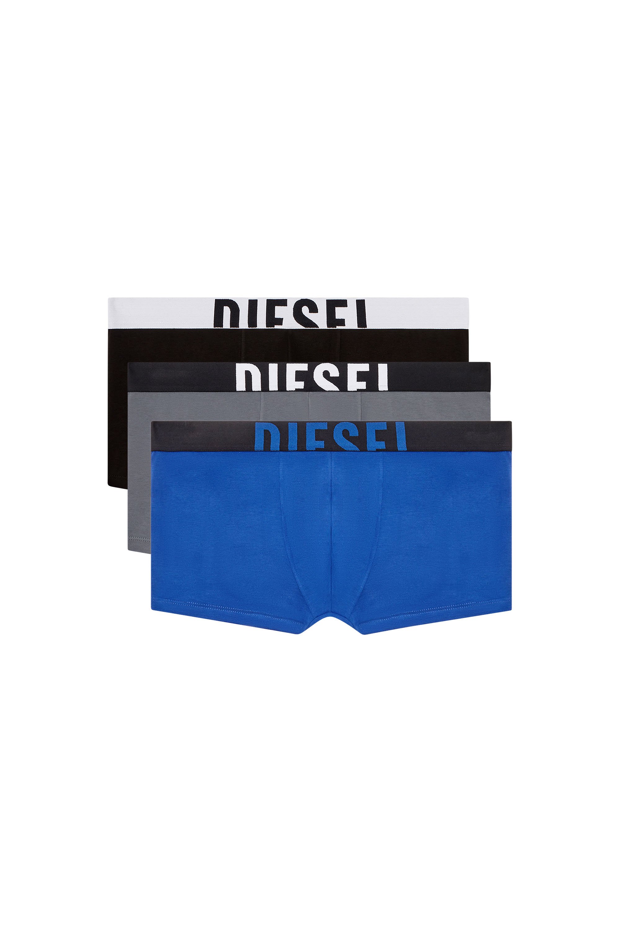 Diesel - DAMIEN-D-POP-3PACK-40, Male's Three-pack boxer briefs in stretch cotton in ブルー/グレー - 1