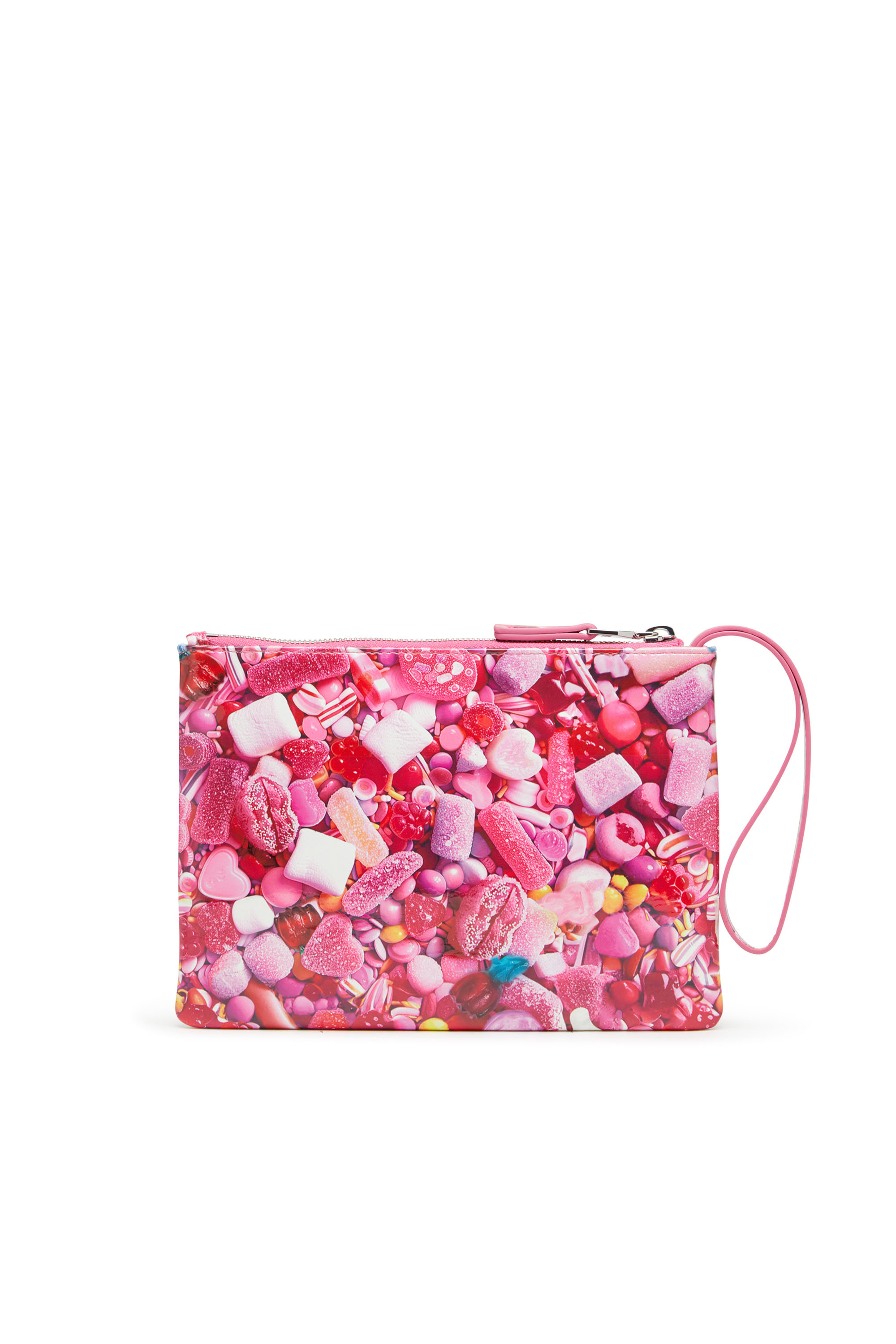 Diesel - PLAY POUCH II, Female's Pouch in printed glossy PU in ピンク / ホワイト - 2