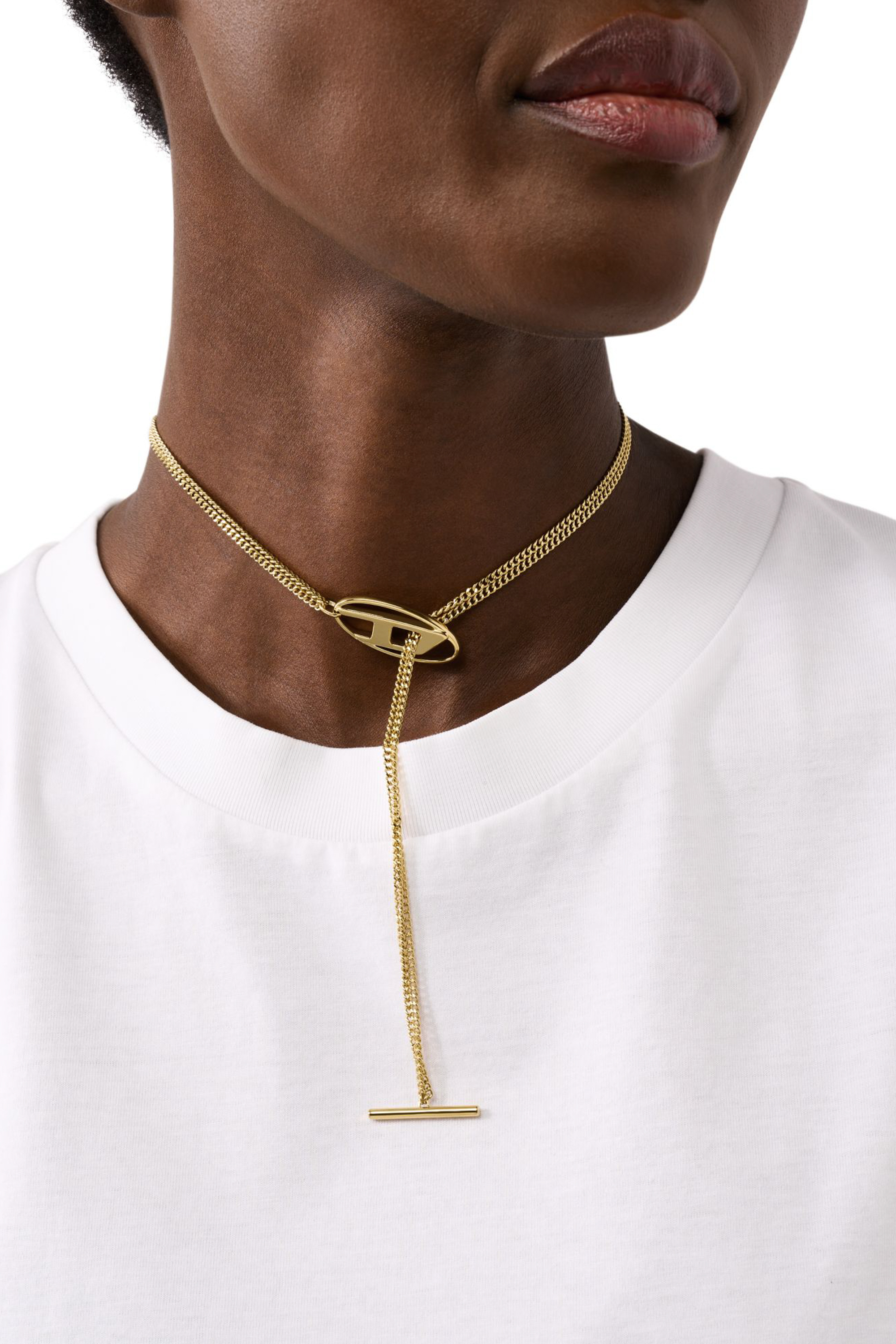 Diesel - DX1567710 JEWEL, Unisex's Gold-Tone Stainless Steel Chain Necklace in ゴールド - 3