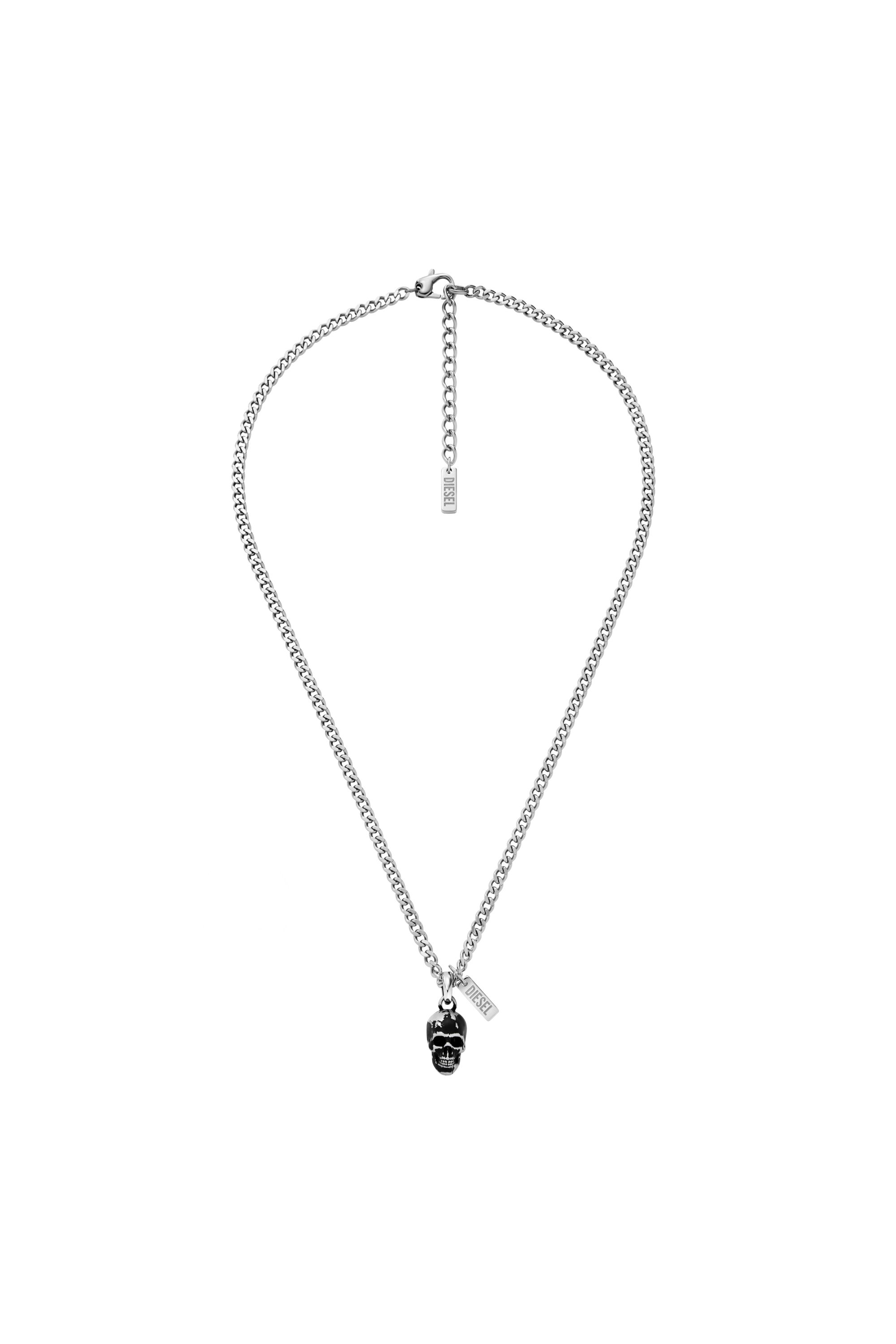 Diesel - DX1581040 JEWEL, Unisex's Stainless Steel Pendant Necklace in シルバー/ブラック - 1