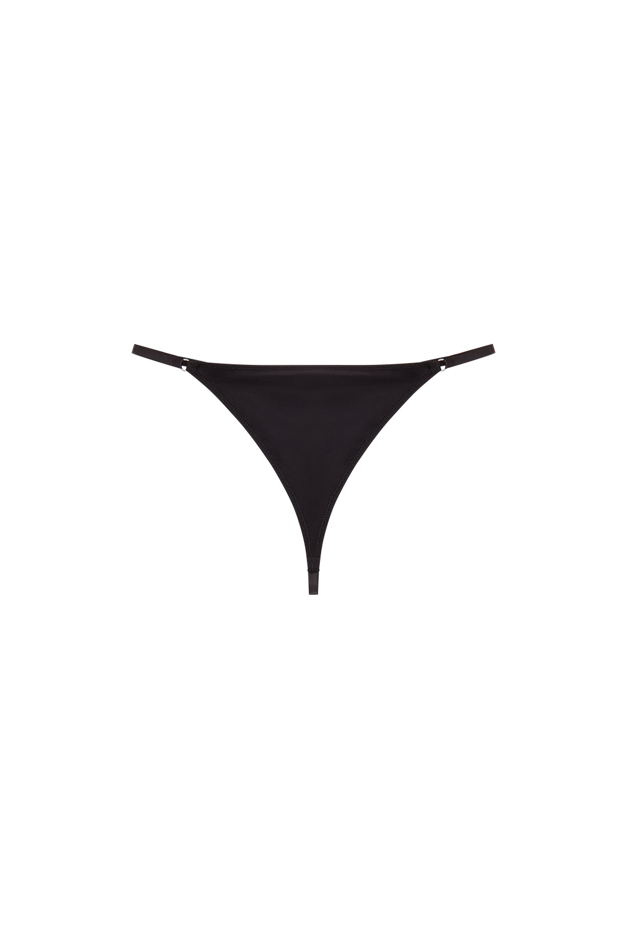 Diesel - UFST-OVAL-D-STRING, Female Microfibre thong with Oval D plaque in ブラック - Image 4