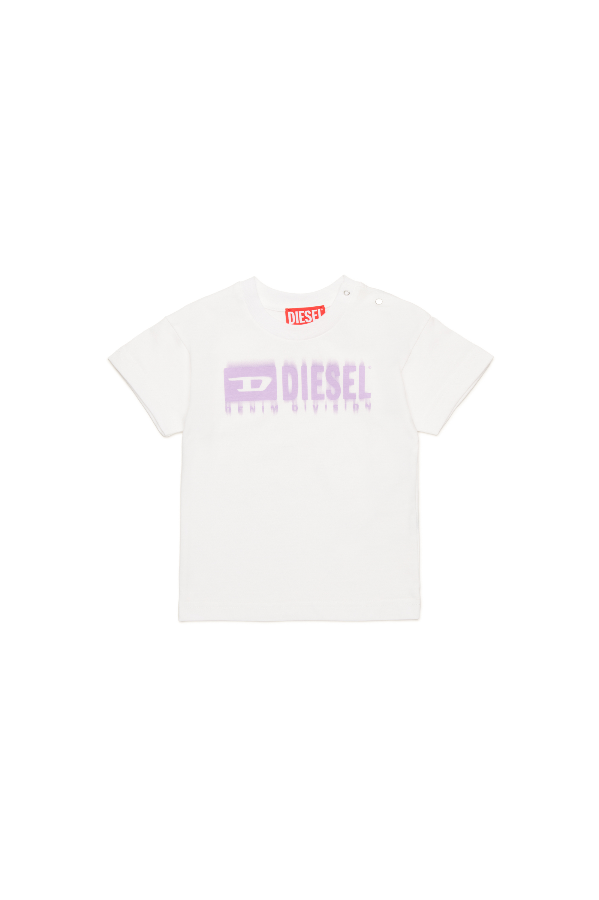 Diesel - TDIEGORL6MAB, Unisex's T-shirt with smudged logo in ホワイト - 1