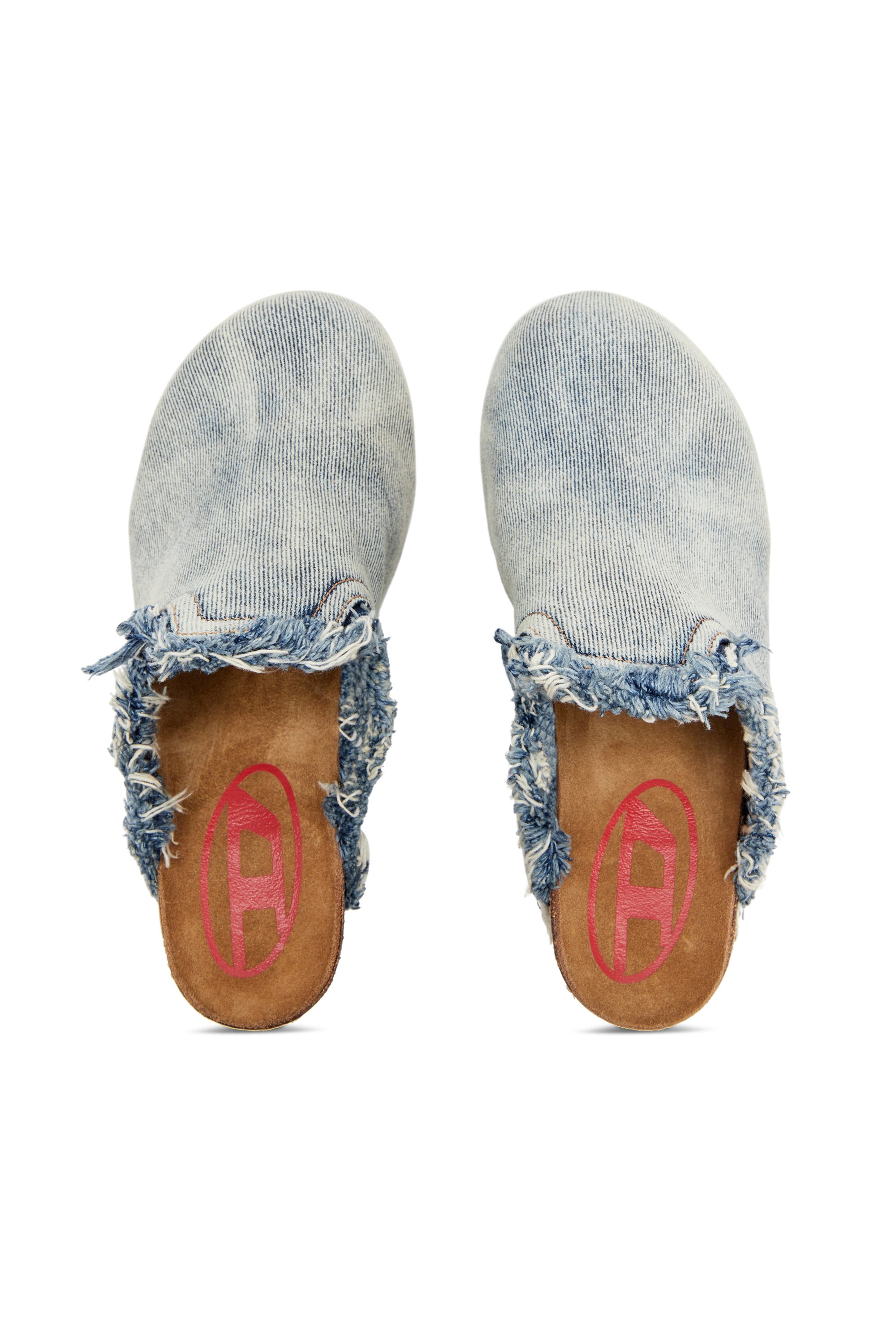 Diesel - D-WOODSTOCK ML W, Female's D-Woodstock-Frayed denim mules in ライトブルー - 5