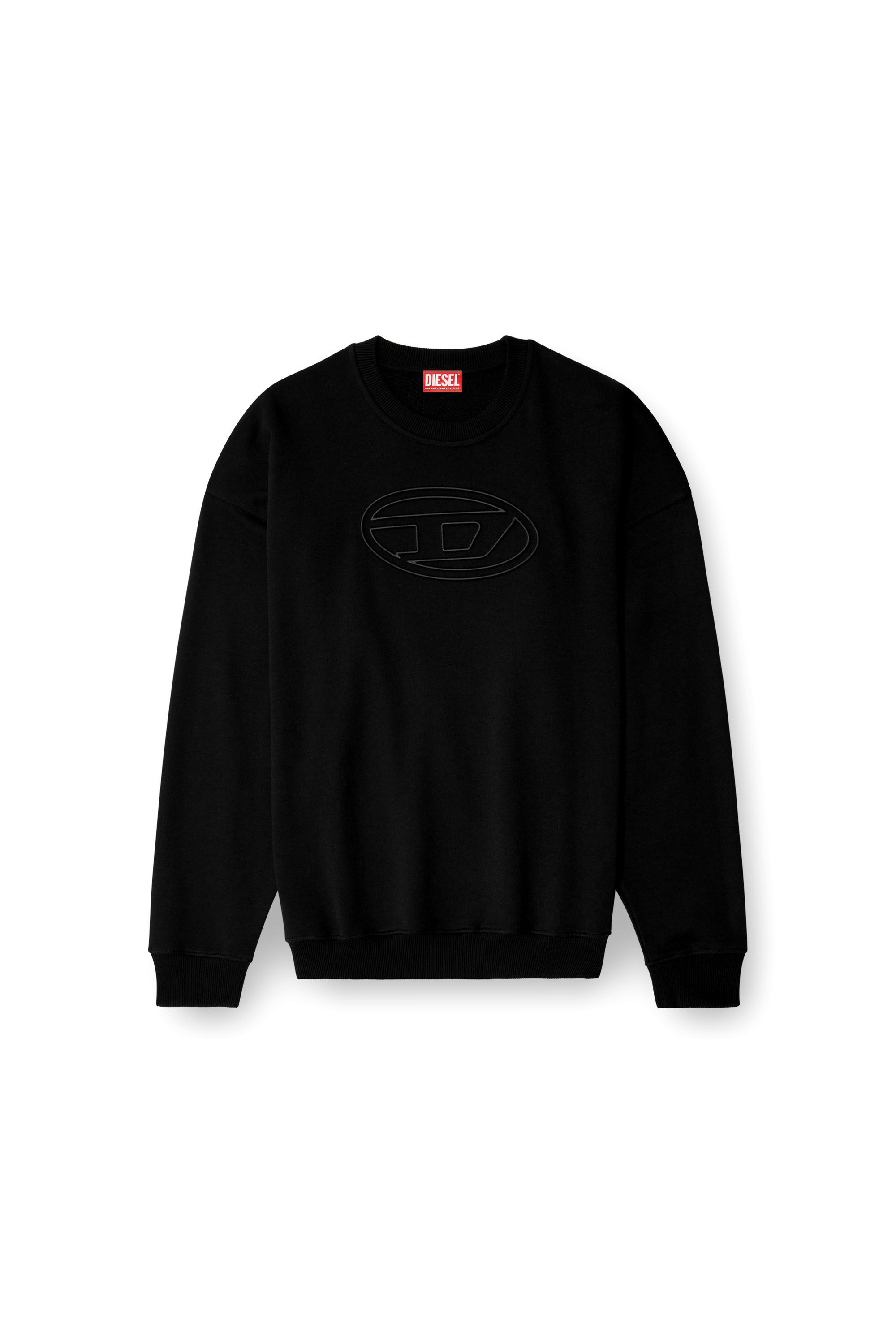 Diesel - S-MART-BIGOVAL, Male's Sweatshirt with embossed Oval D in ブラック - 3