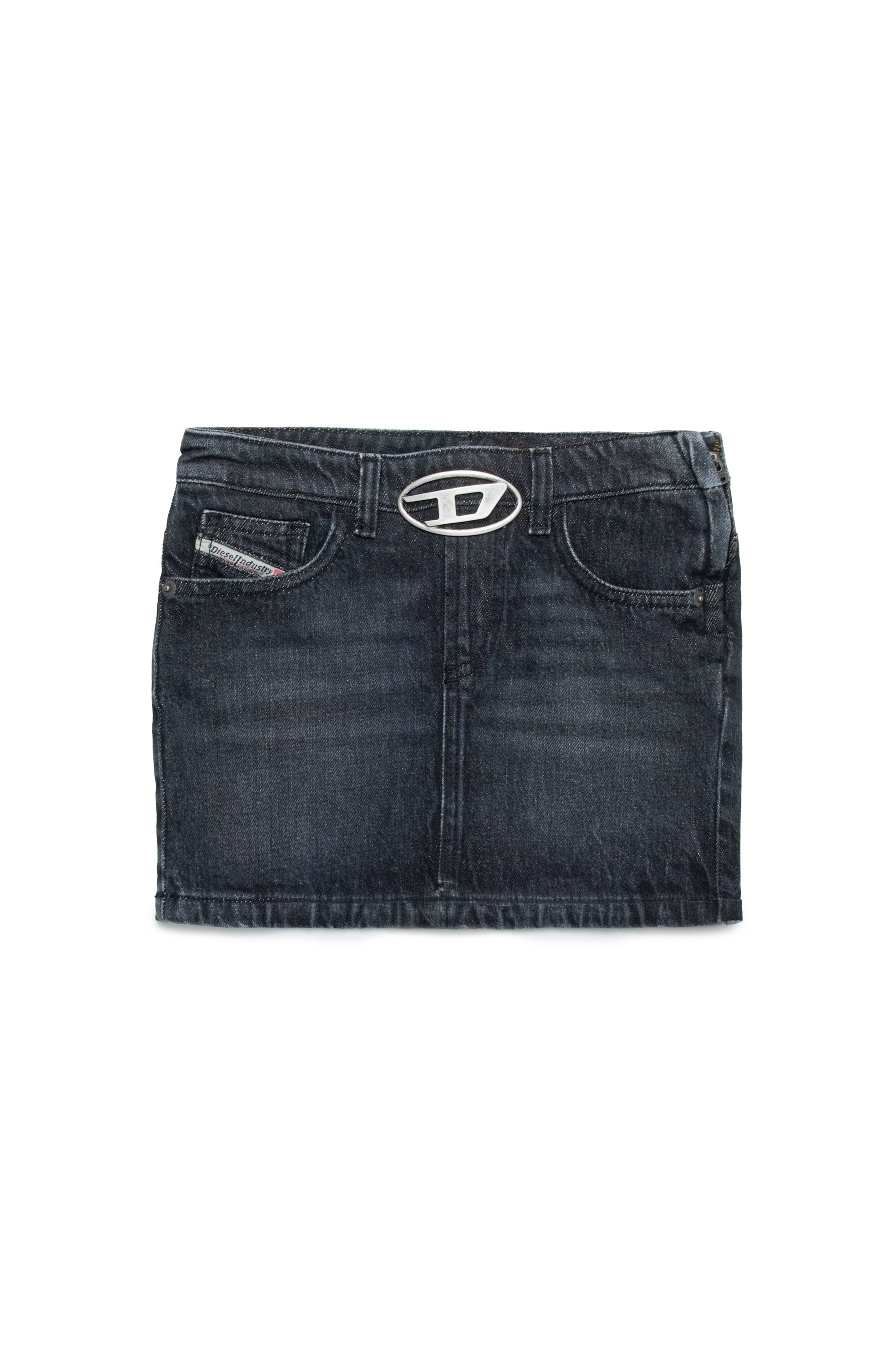 Diesel - GERON-S2-J, Female's Denim mini skirt with Oval D detail in ブラック - 1