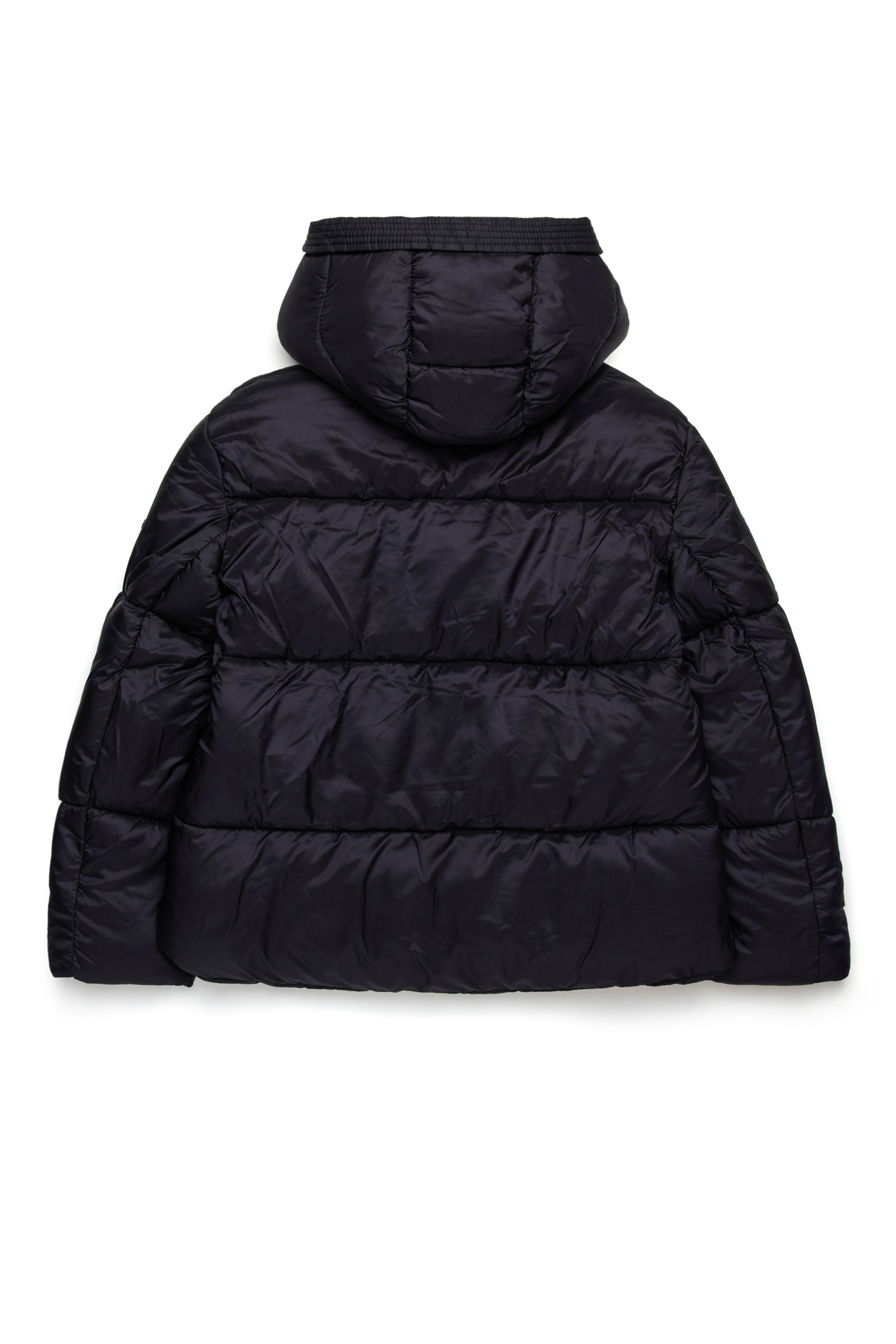 Diesel - JWROLFS, Unisex's Hooded puffer jacket in shiny nylon in ブラック - 2