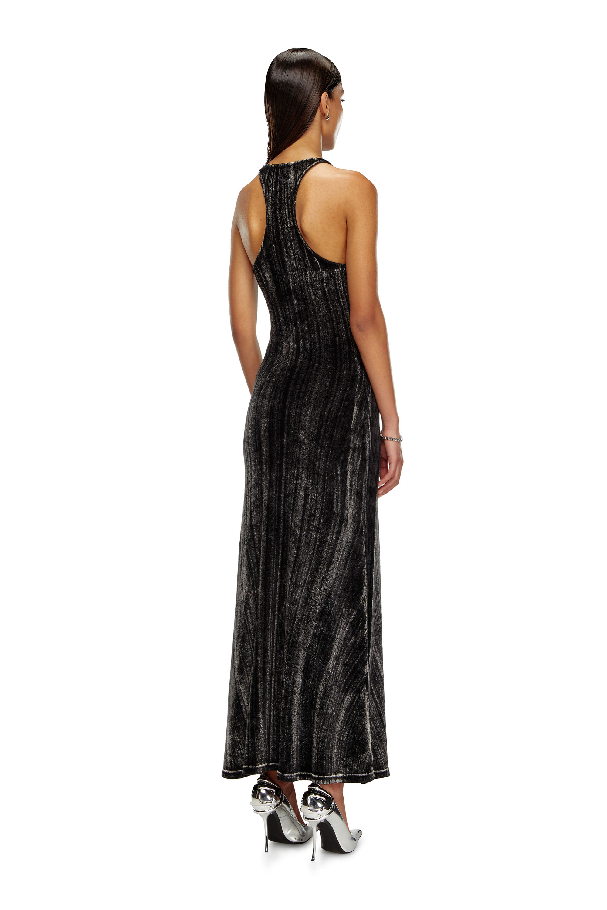 Diesel - D-VOG, Female Long chenille dress with racerback in ブラック - Image 3