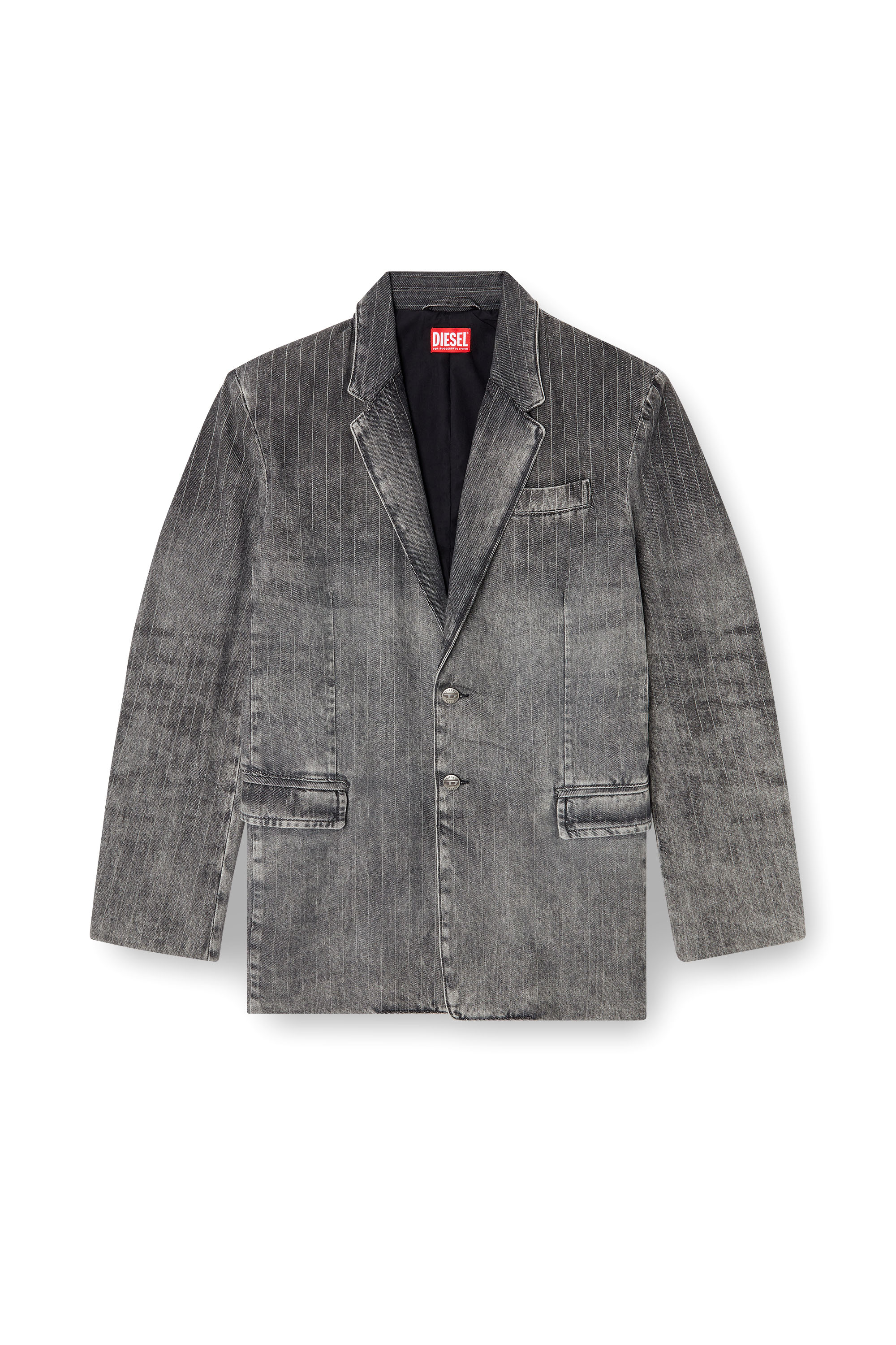 Diesel - D-REGER-S, Unisex's Blazer in tailoring pinstripe denim in ブラック - 7