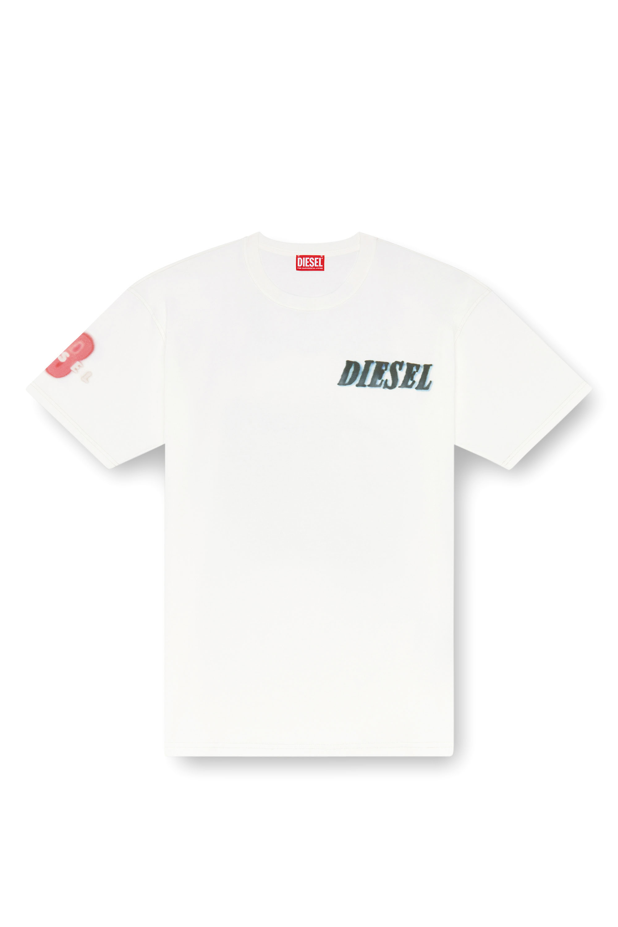 Diesel - T-BOXT-Q19, Male T-shirt with logo and tyre print in ホワイト - Image 3