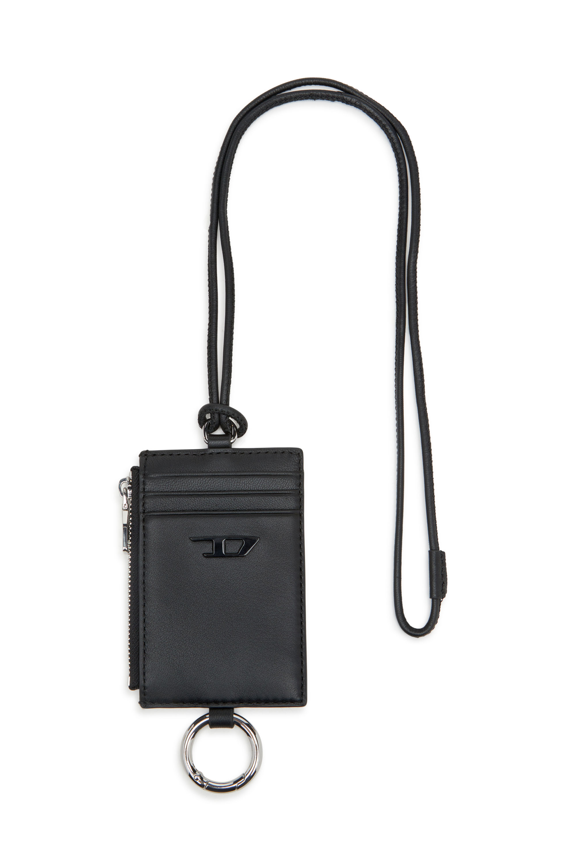 Diesel - RAVE BADGE HOLDER, Male's Nappa leather badge holder in ブラック - 2