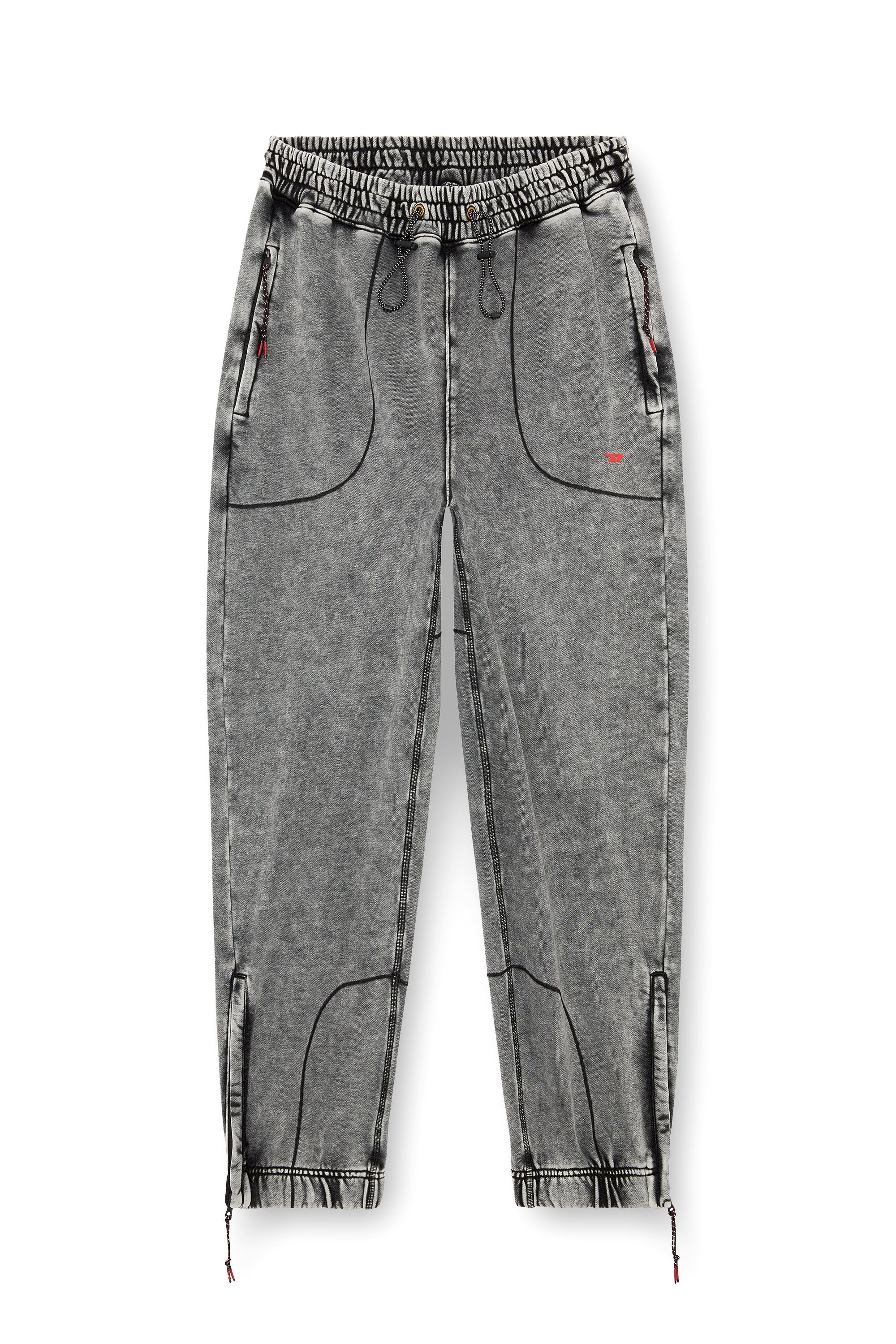 Diesel - AMSB-QUENTIN-HT57, Male's Faded track pants with toggle waist in グレー - 3