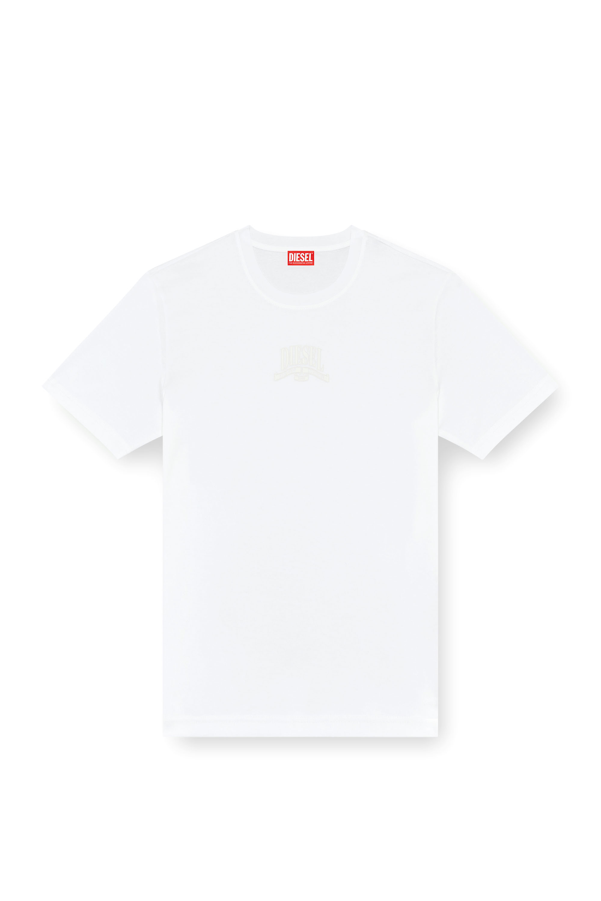 Diesel - T-MADJUST-K1, Male Interlock T-shirt with tonal Diesel print in ホワイト - Image 3