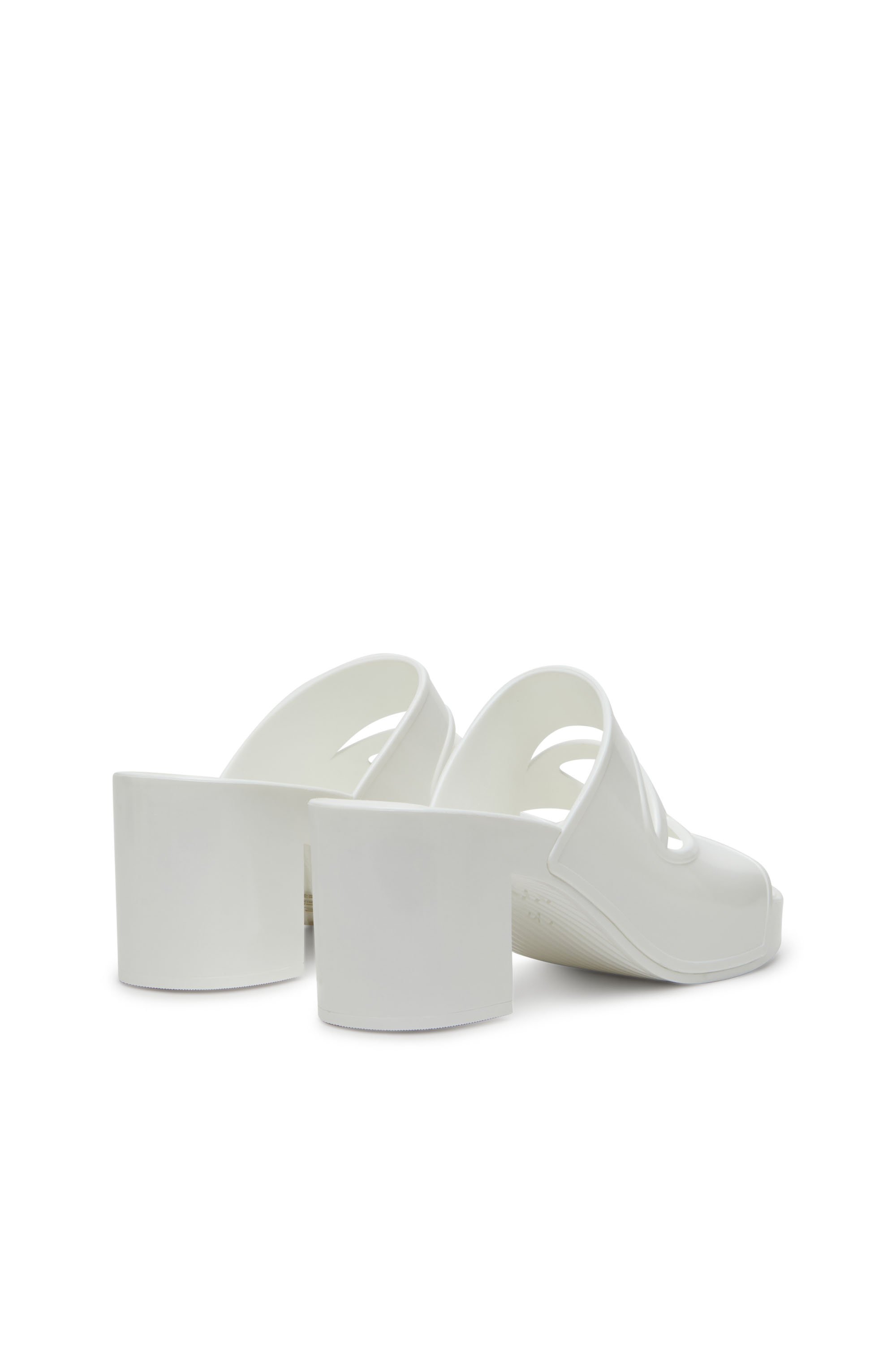 Diesel - SA-BONNIE, Female's Sa-Bonnie-Heeled rubber slides with cut-out logo in ホワイト - 3