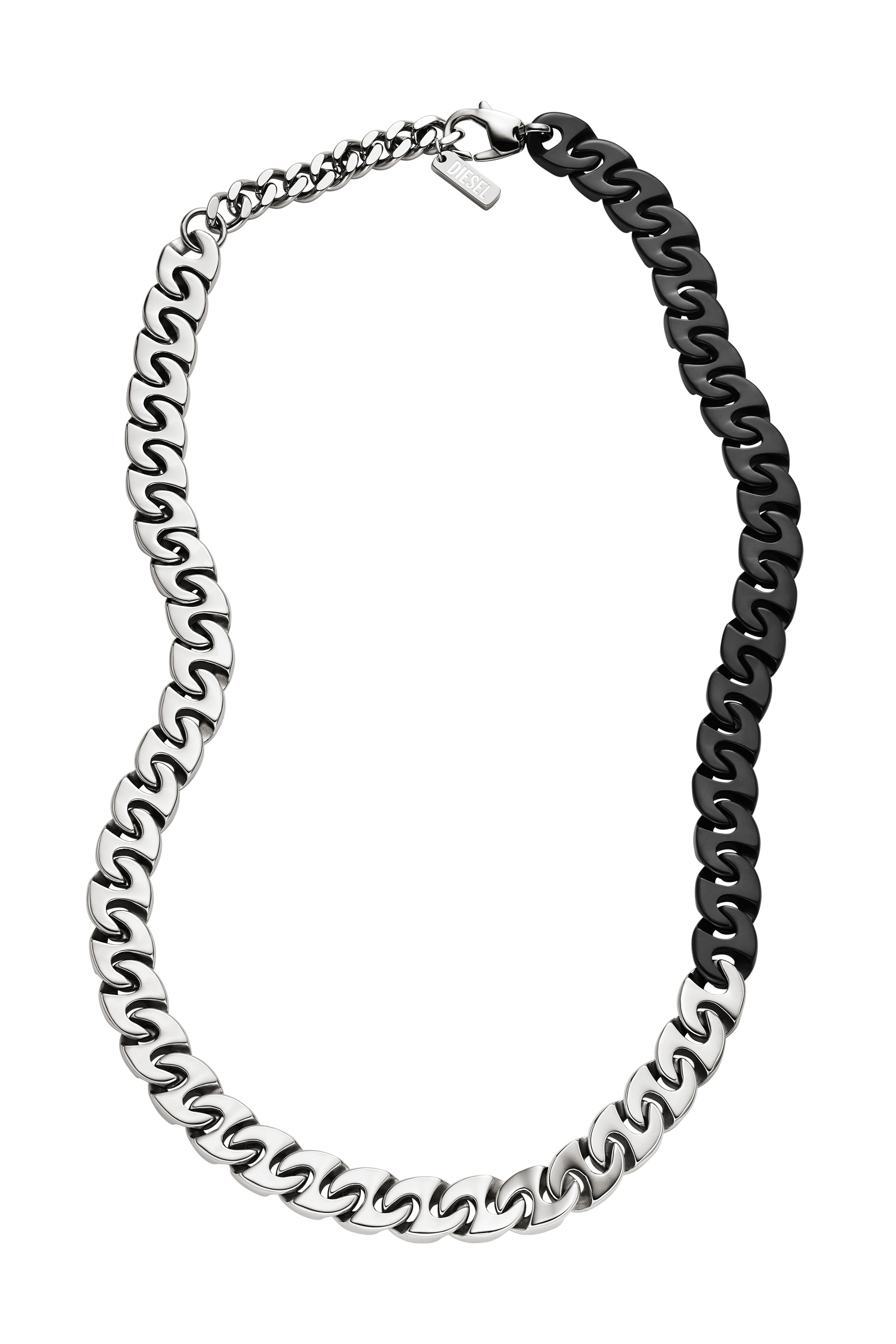 Diesel - DX1530931, Unisex's Two-Tone Stainless Steel Chain Necklace in シルバー/ブラック - 2