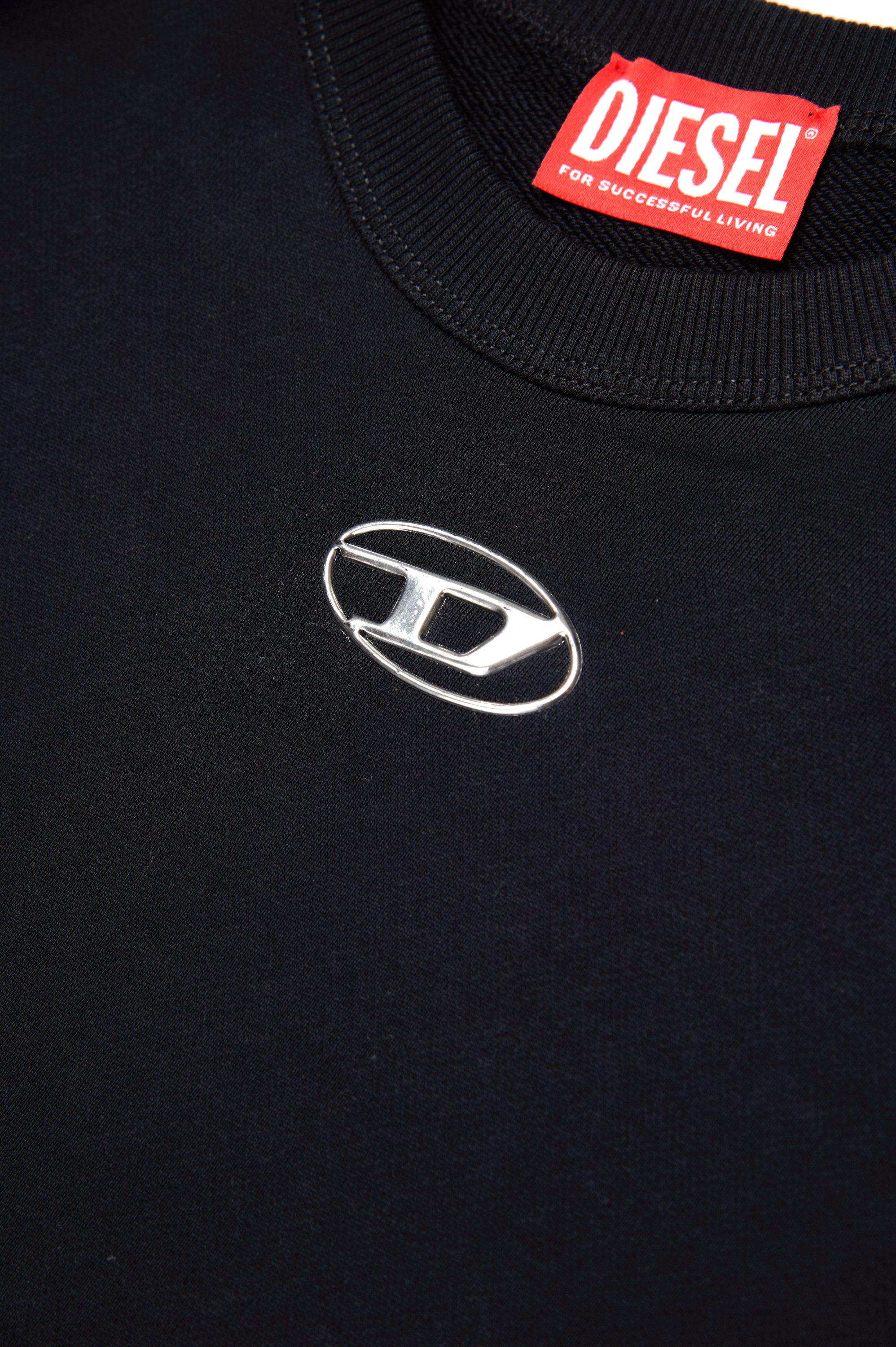 Diesel - SMACSISOD OVER, Male's Sweatshirt with metal-look Oval D logo in ブラック - 4