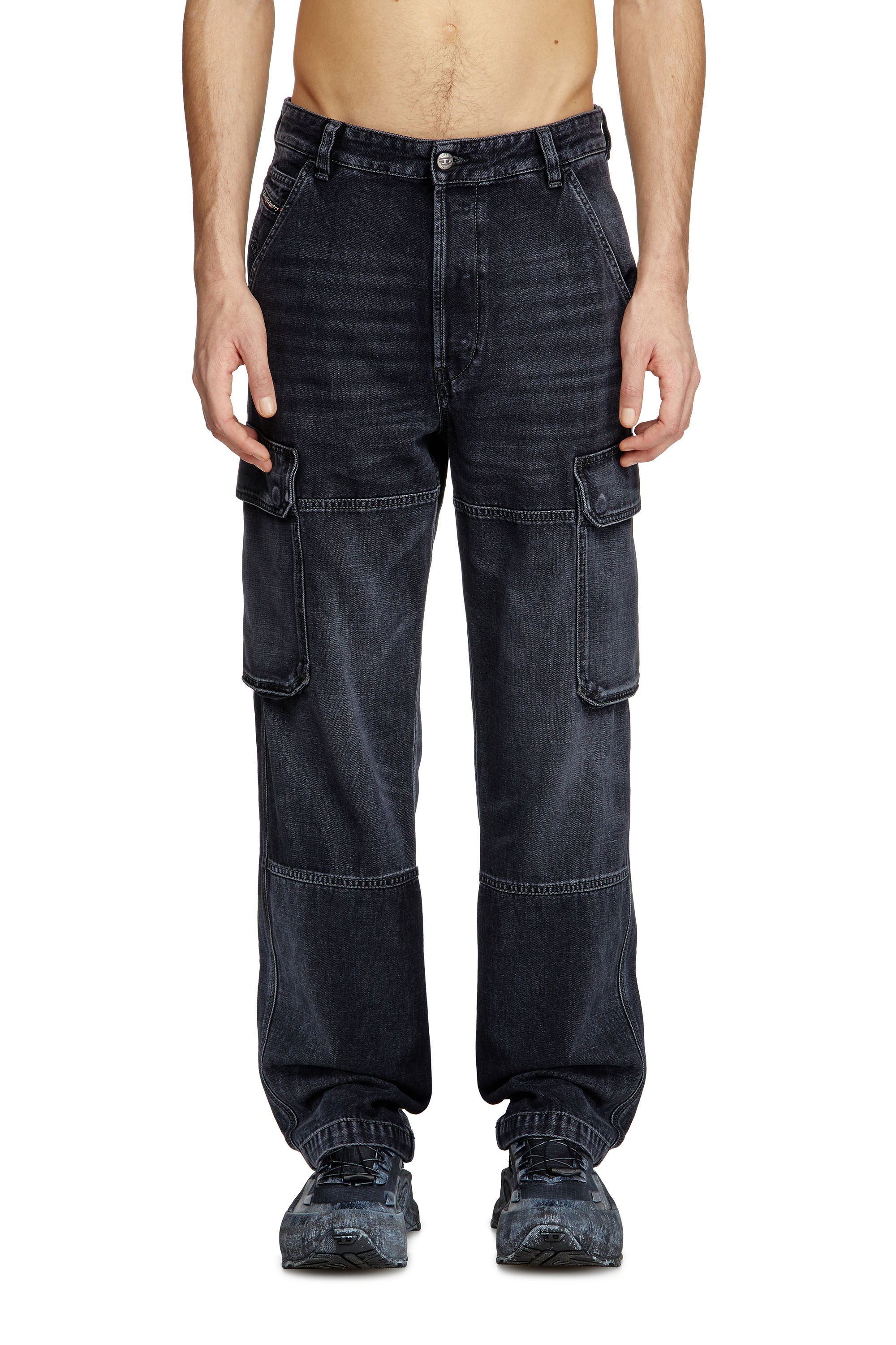 Diesel - Male's Regular Jeans D-Uty 007Z9, ブラック/ダークグレー - 1