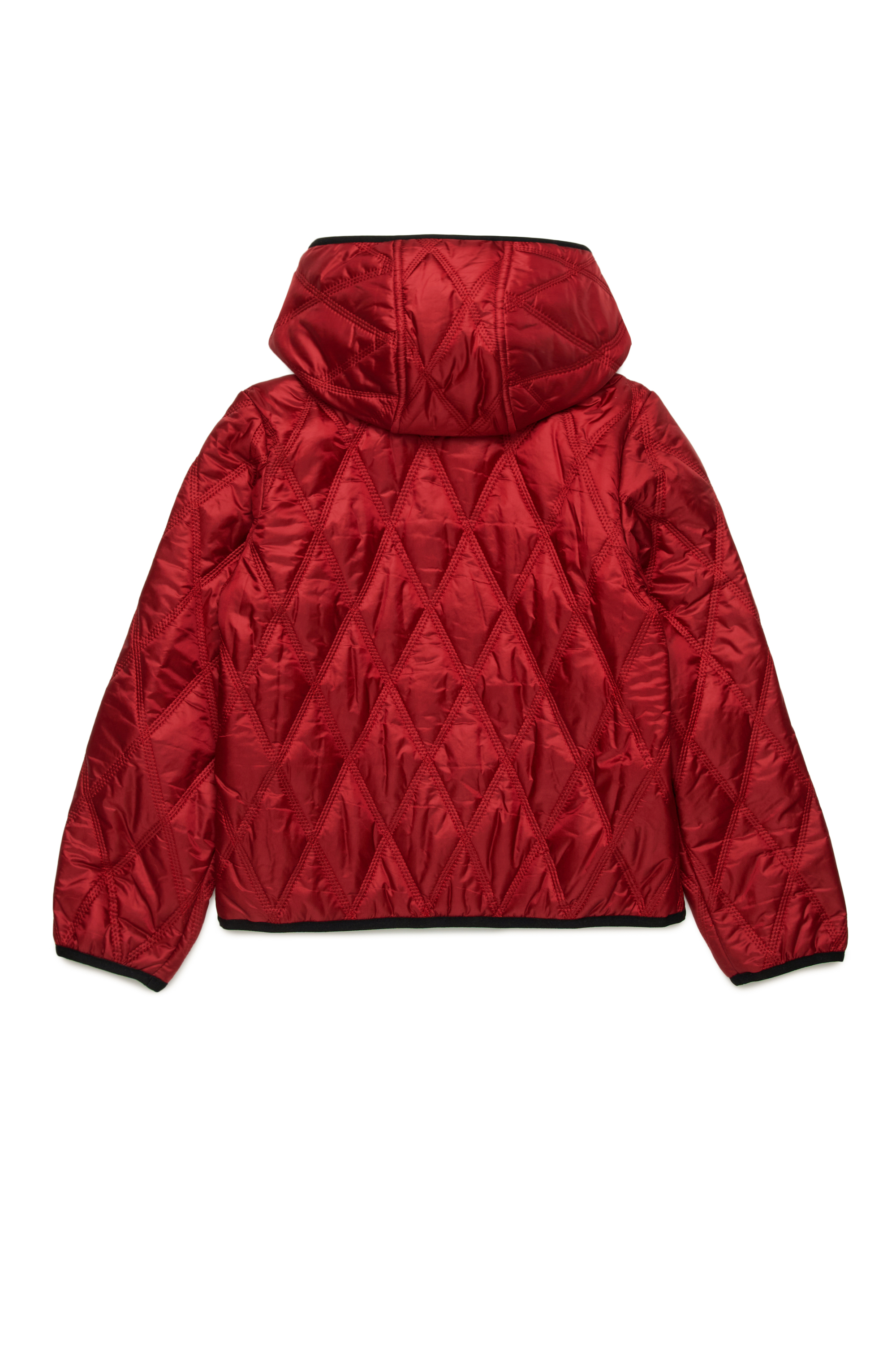 Diesel - JFOKKER, Unisex Hooded quilted nylon jacket in レッド - Image 2