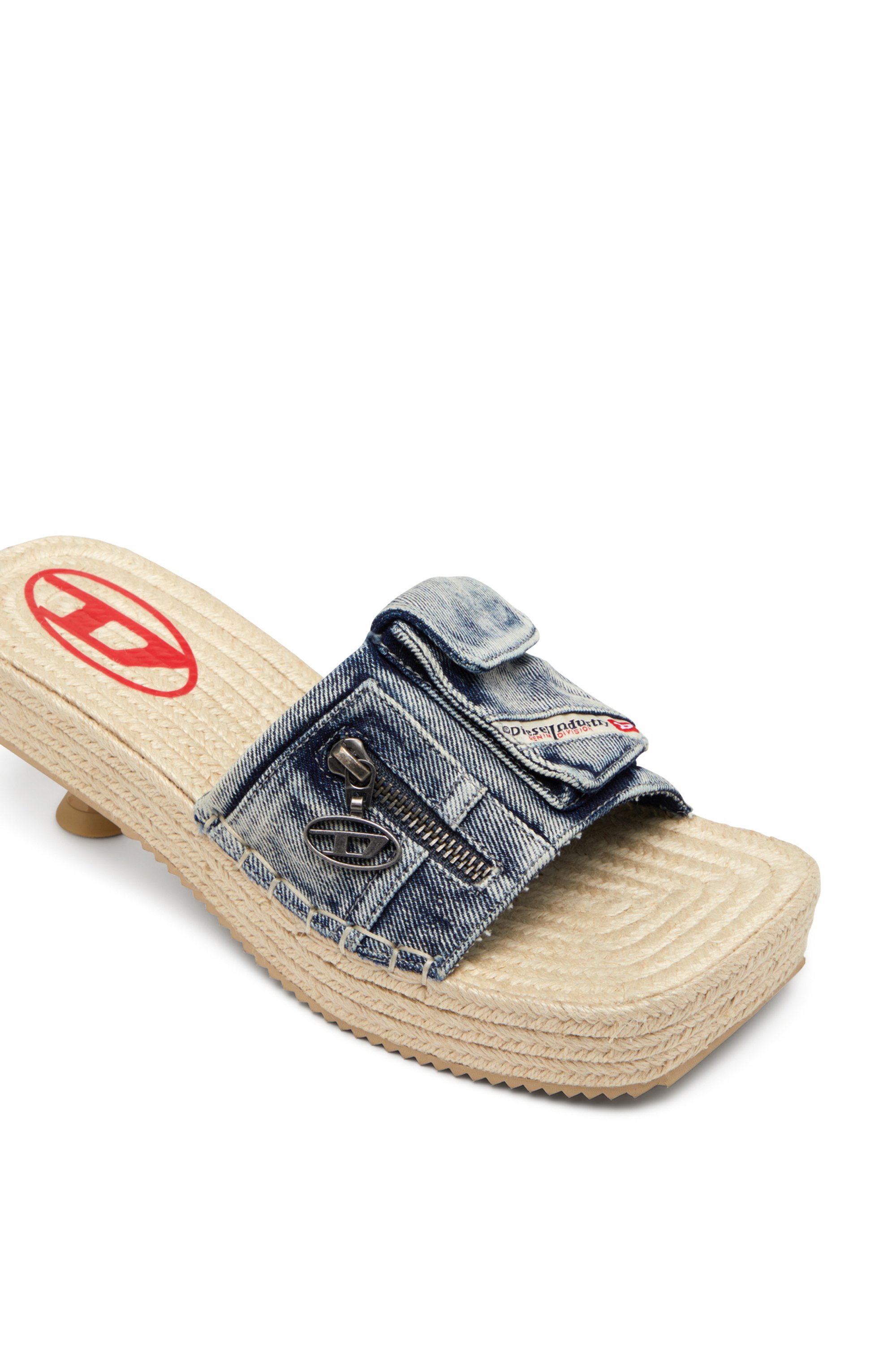 Diesel - D-IBIZA 40 PCK, Female's D-Ibiza-Heeled platform espadrilles in denim in ブルー - 6