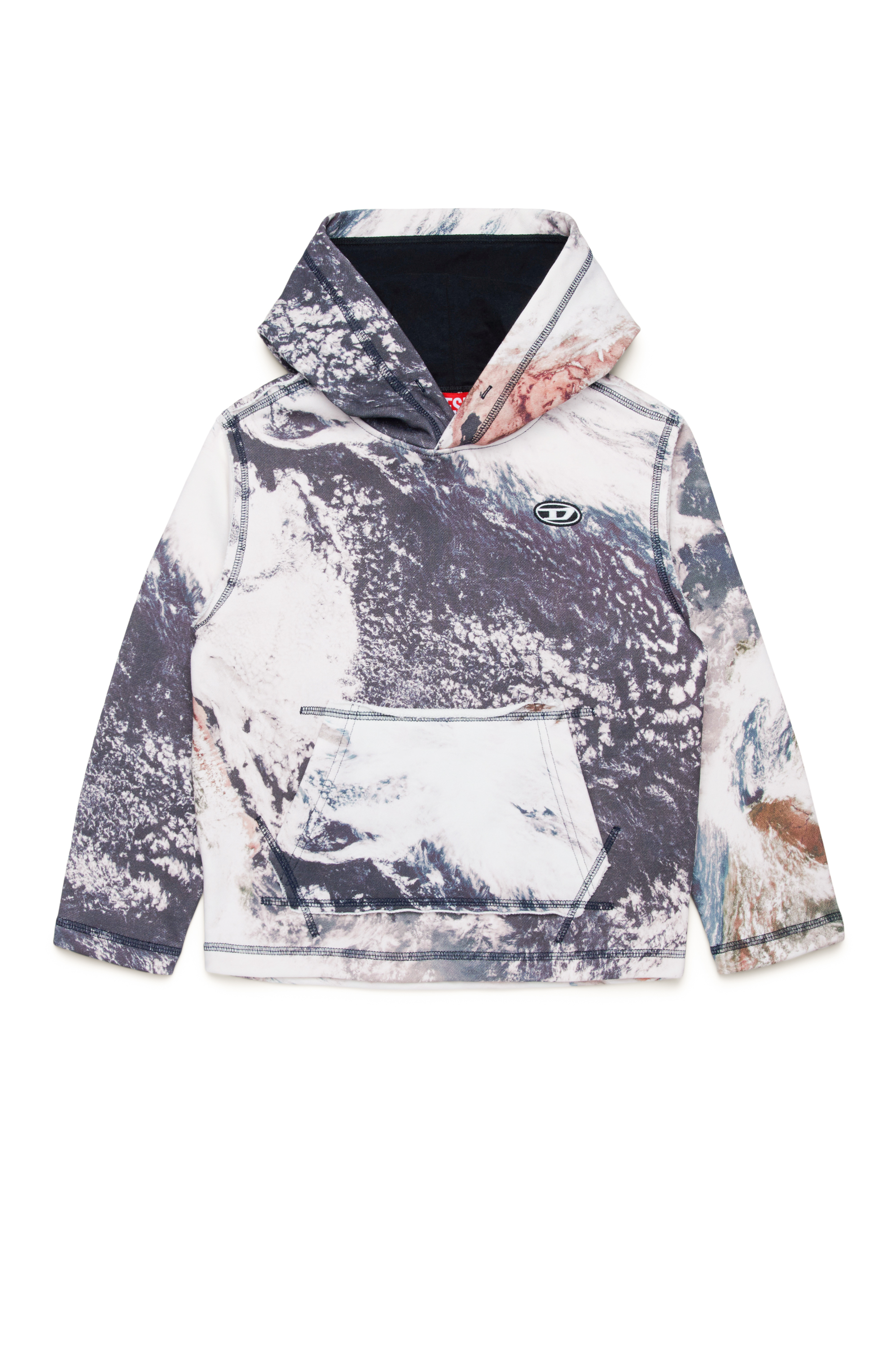 Diesel - SPAYHOODL1  OVER, Male Hoodie with Planet Camo print in マルチカラー - Image 1