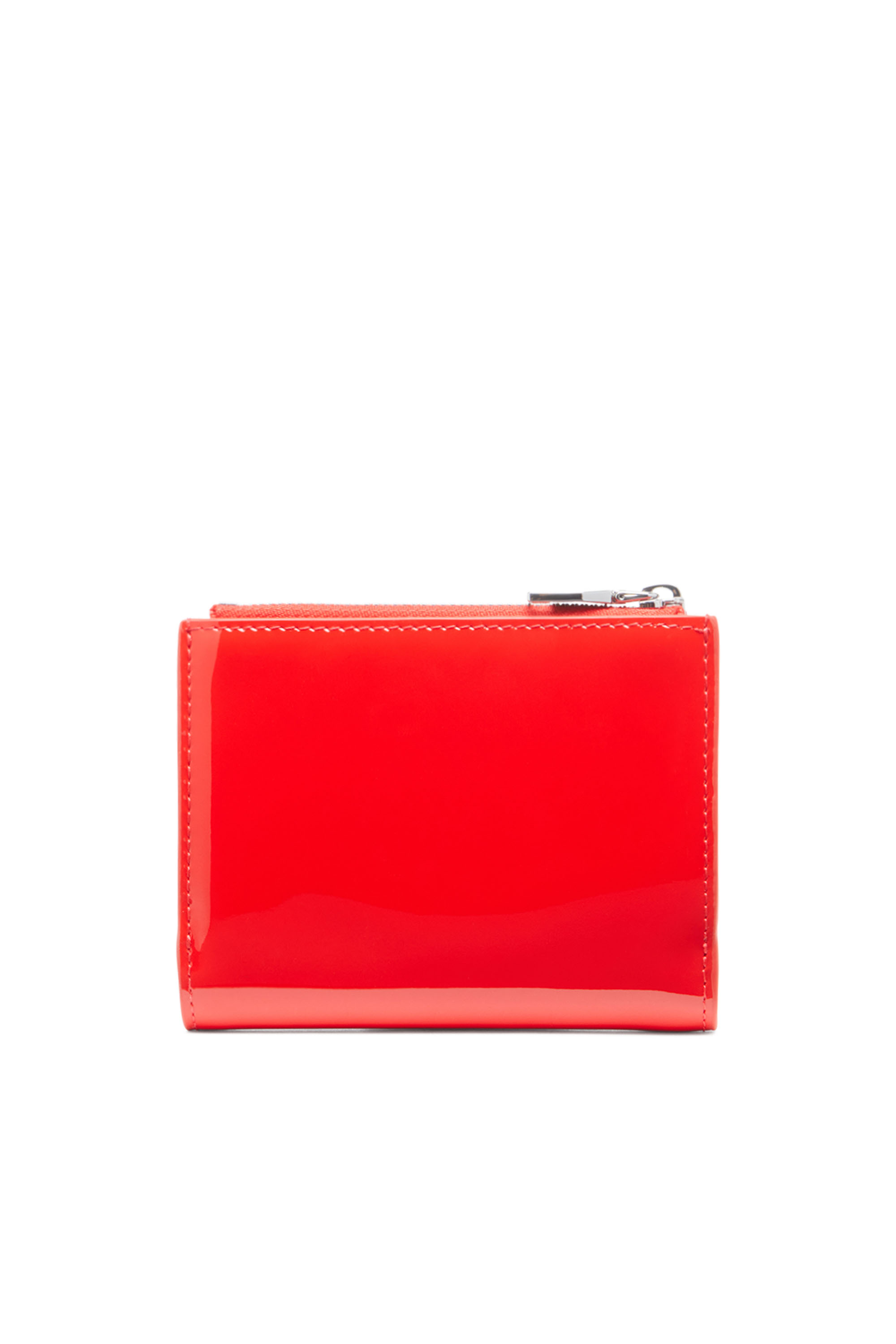 Diesel - PLAY BI-FOLD ZIP II, Female Small wallet in glossy leather in レッド - Image 2