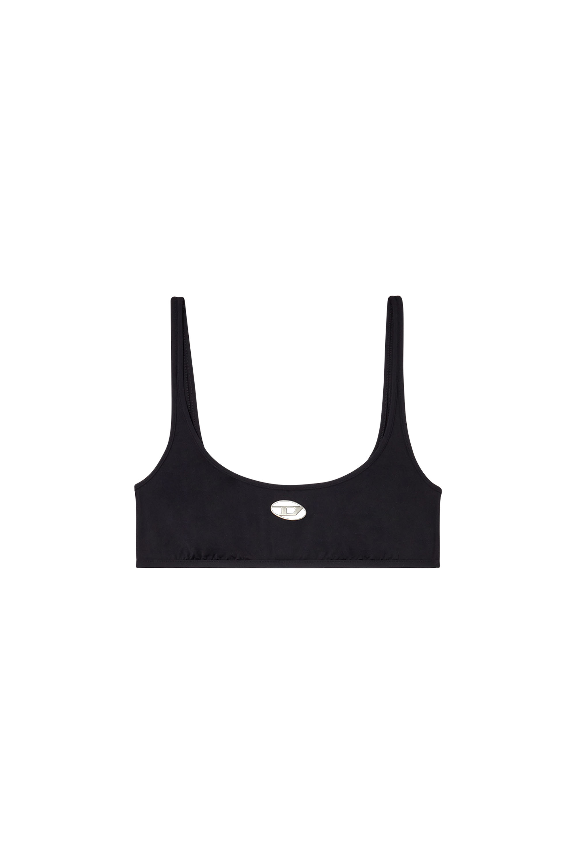 Diesel - KELSI-UTLT, Female's Microfibre bralette with cut-out logo in ブラック - 4