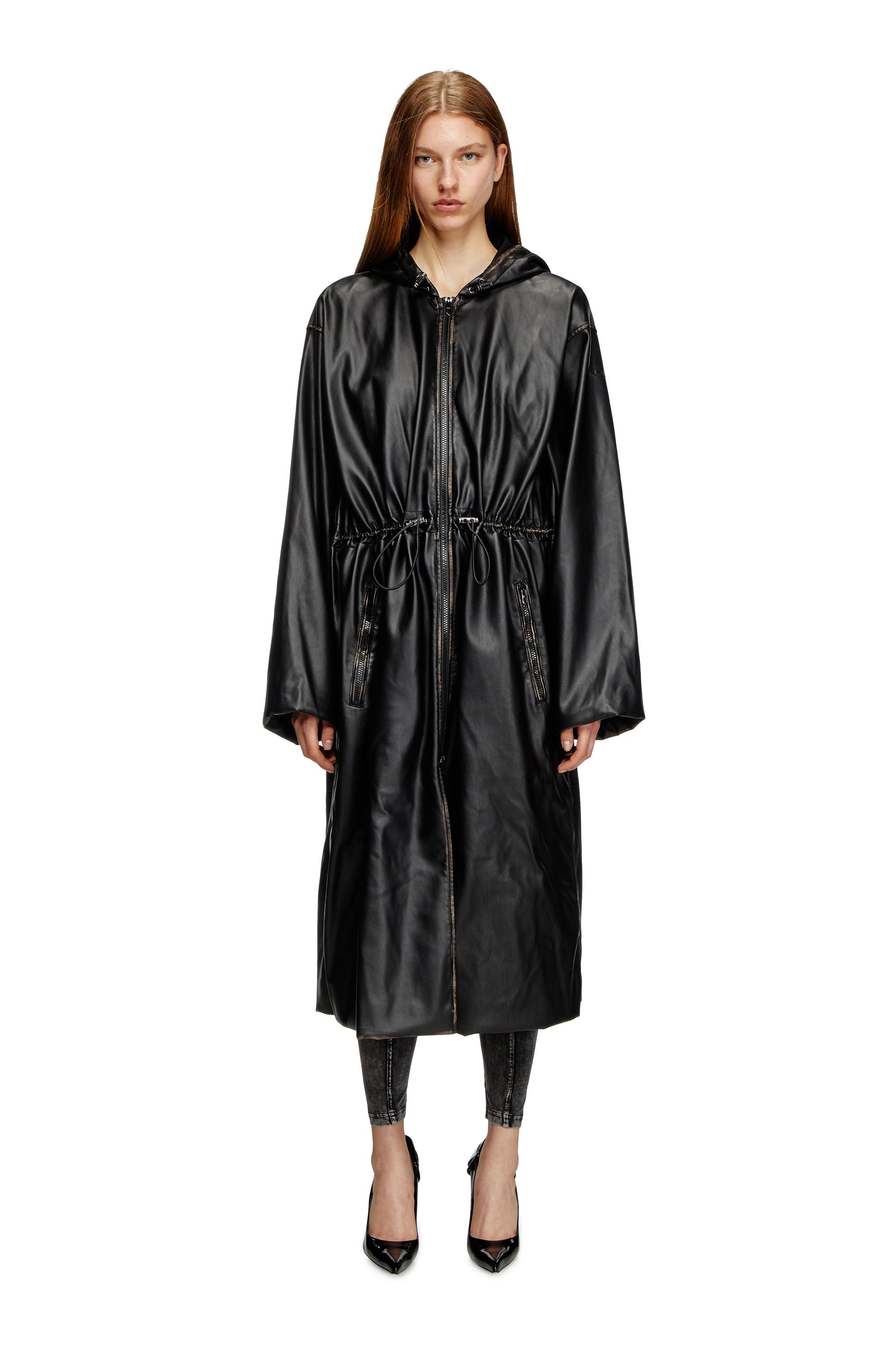 Diesel - G-LARY, Unisex's Distressed utilitarian hooded coat in ブラック - 4