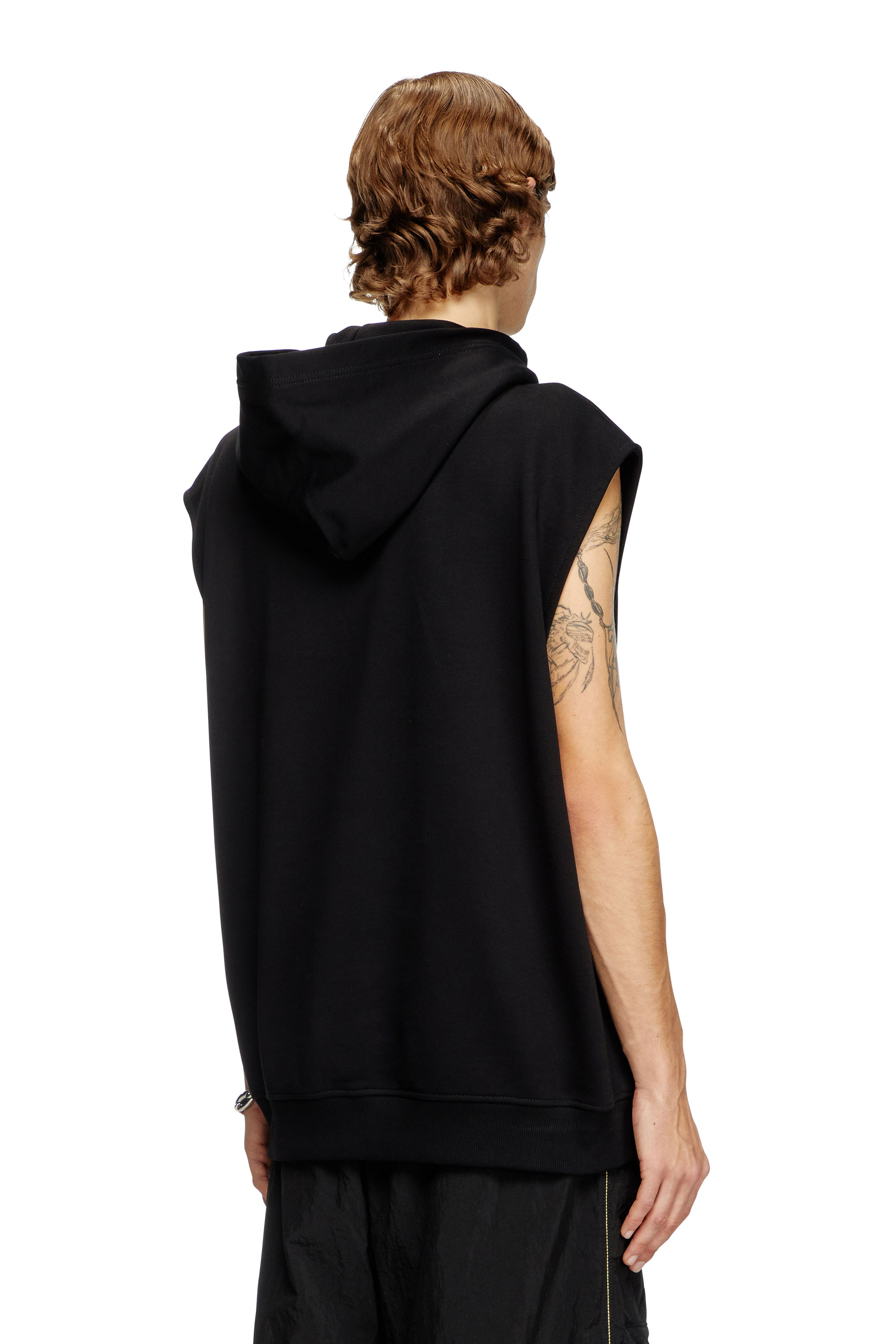 Diesel - S-BOXT-SL-D, Male's Sleeveless hoodie with D logo in ブラック - 4