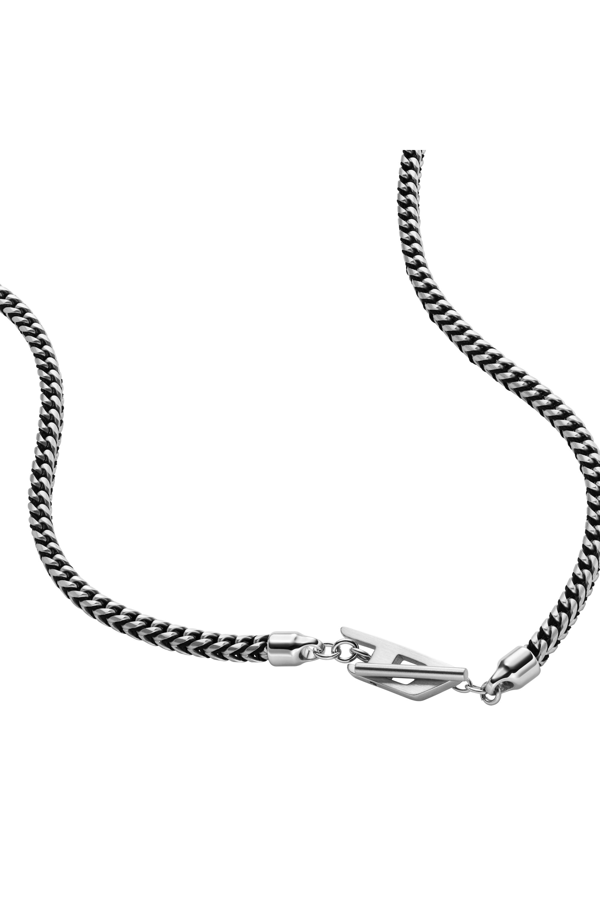 Diesel - DX1552040 JEWEL, Unisex's Stainless Steel Chain Necklace in シルバー/ブラック - 1