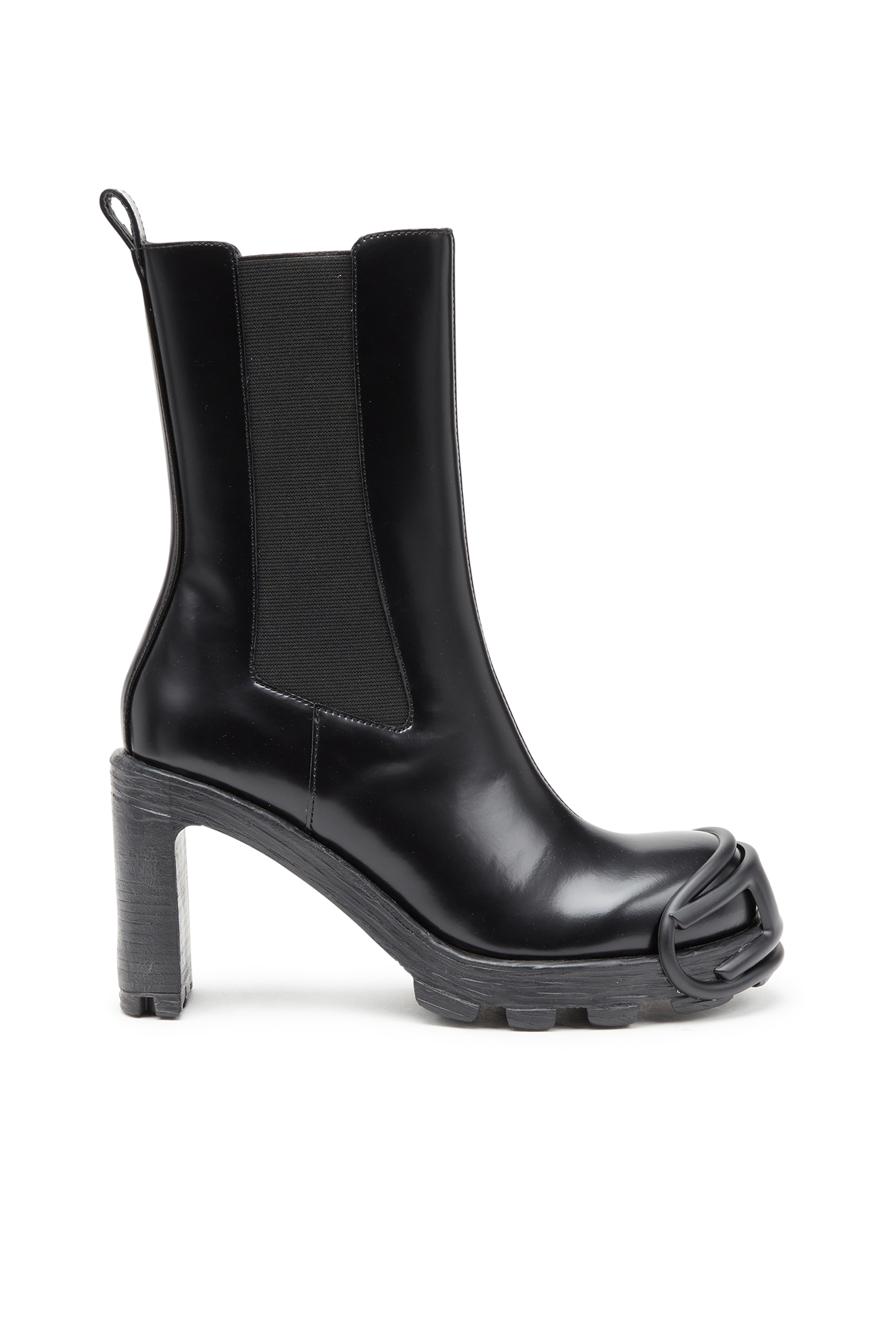 Diesel - D-HAMMER CH D W, Female D-Hammer-High-heel boots with Oval D plaque in ブラック - Image 1