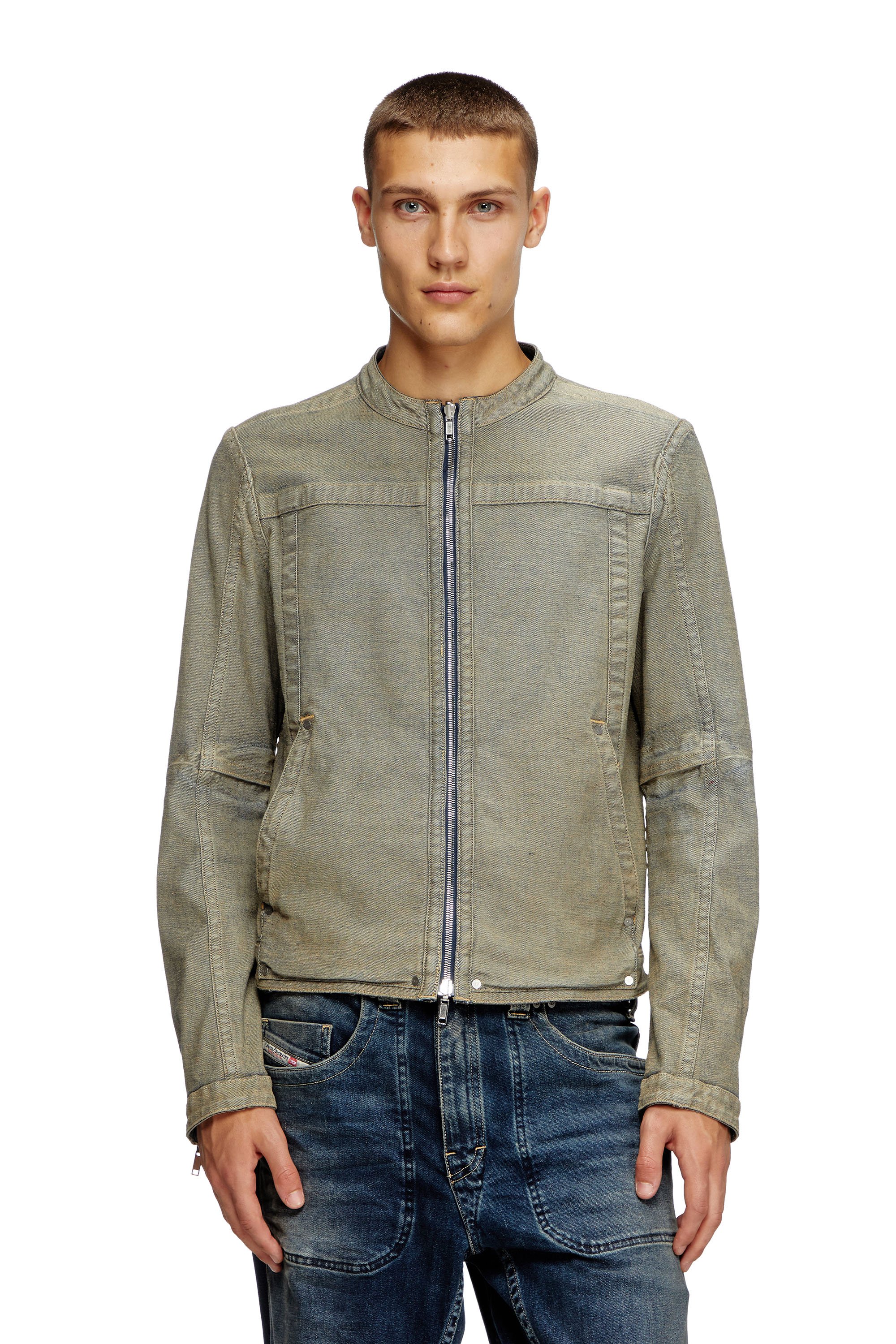 Diesel - D-GLORY-RE, Male's Moto jacket in Rehab denim in ダークブルー - 8