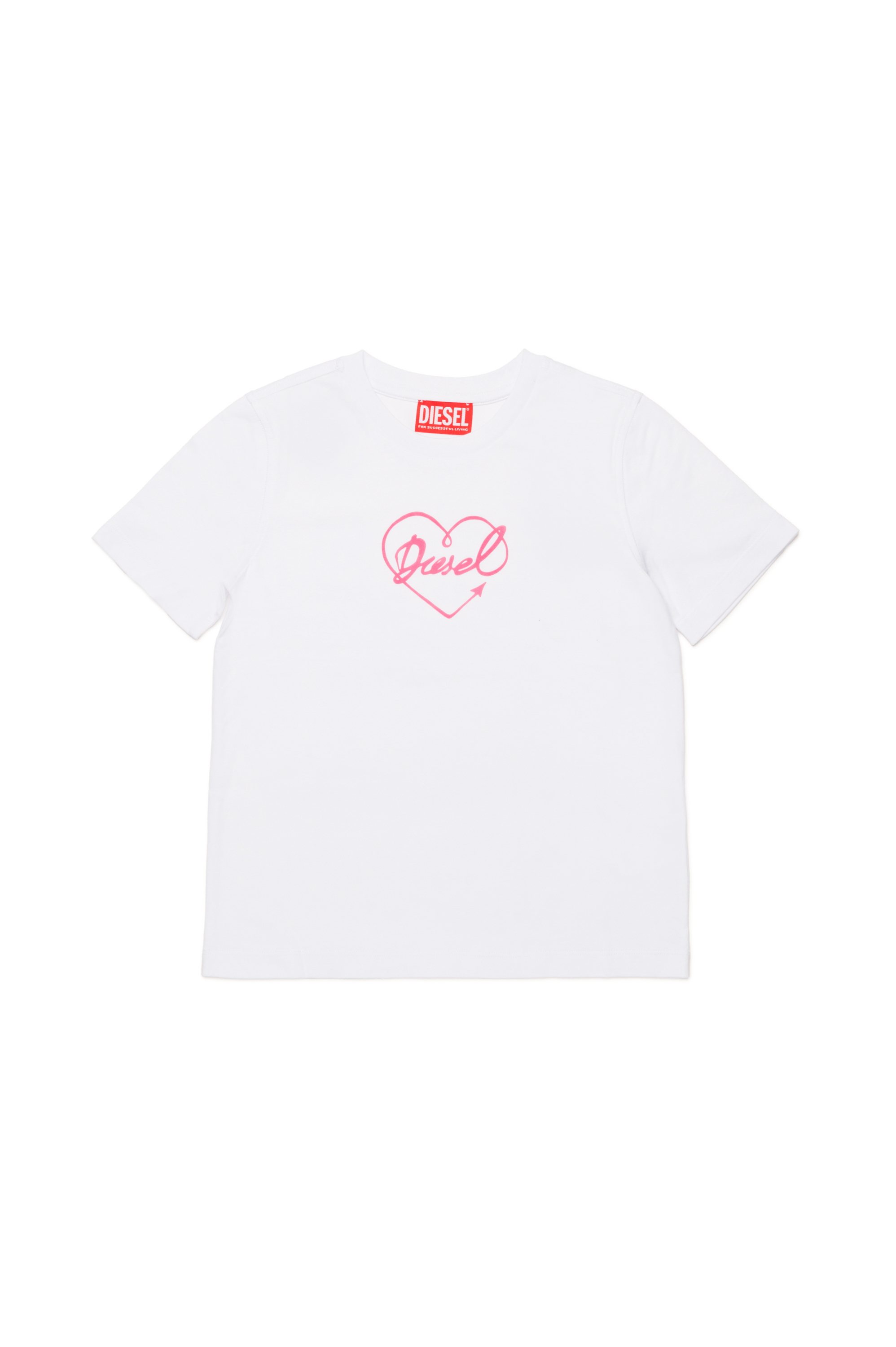 Diesel - TREGL4, Female T-shirt with flocked logo heart in ホワイト - Image 1