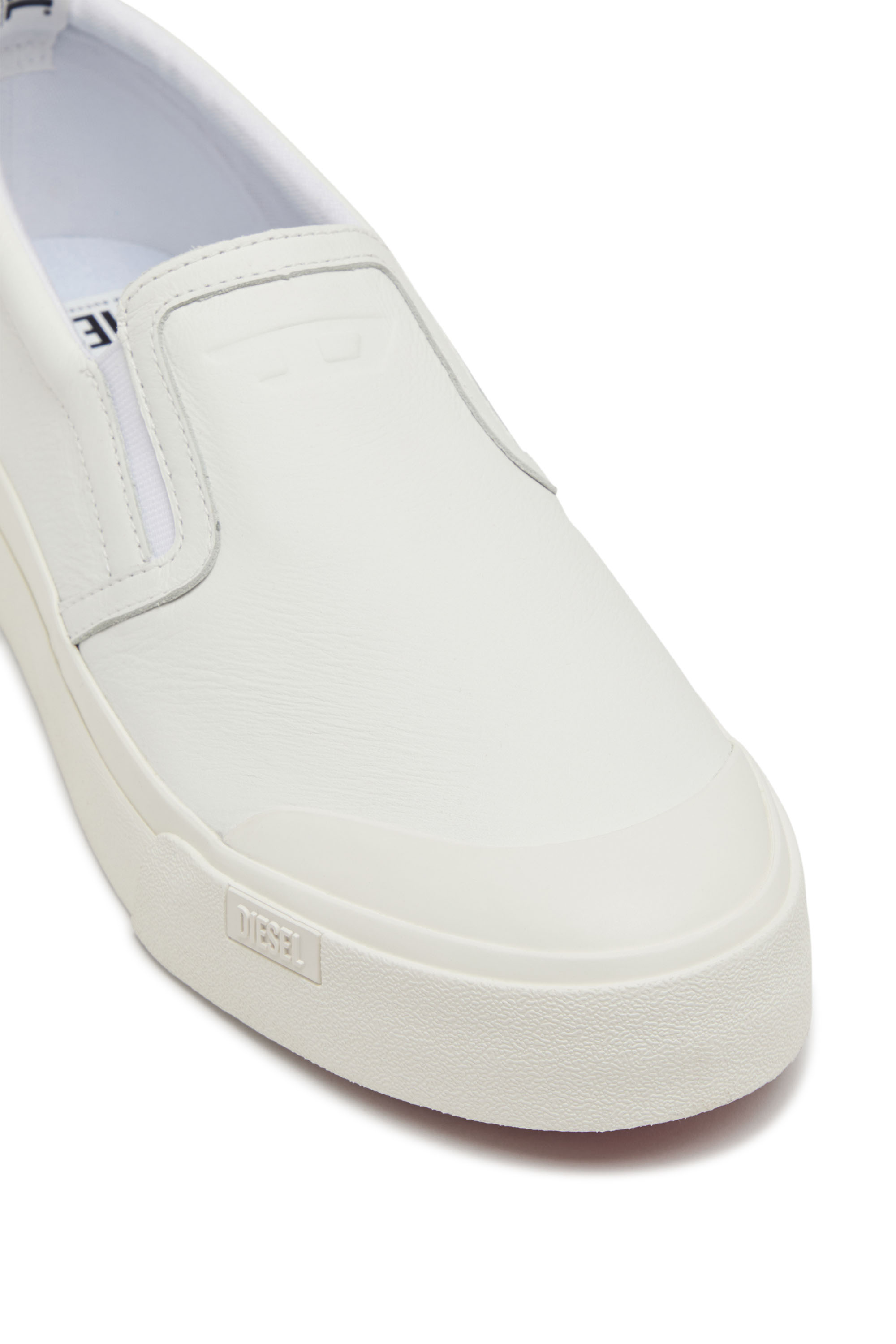 Diesel - S-ATHOS SLIP ON, Male S-Athos-Slip-on sneakers in plain leather in ホワイト - Image 6