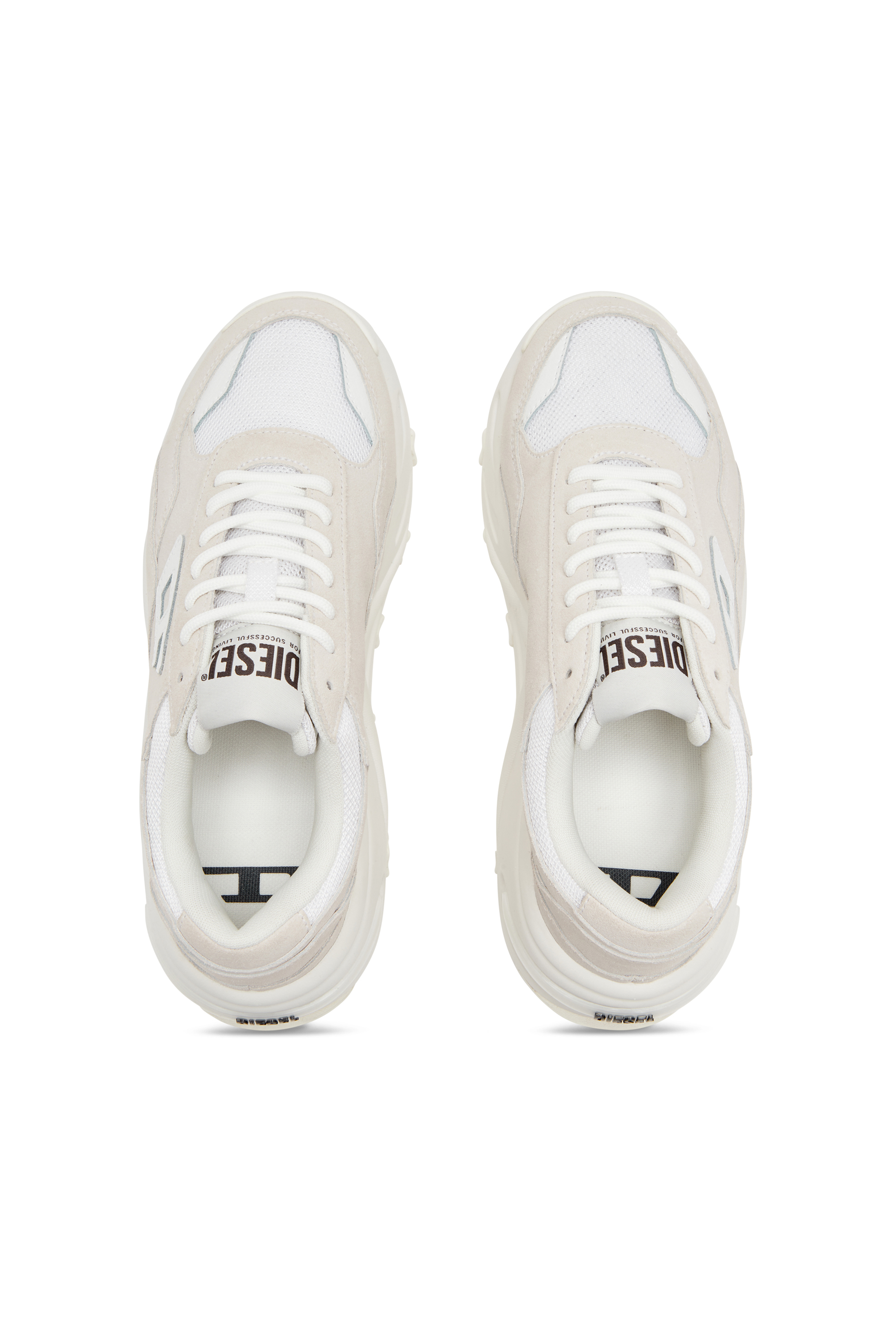 Diesel - S-SAVANNAH W, Female's Platform sneakers in suede and mesh in ホワイト - 5